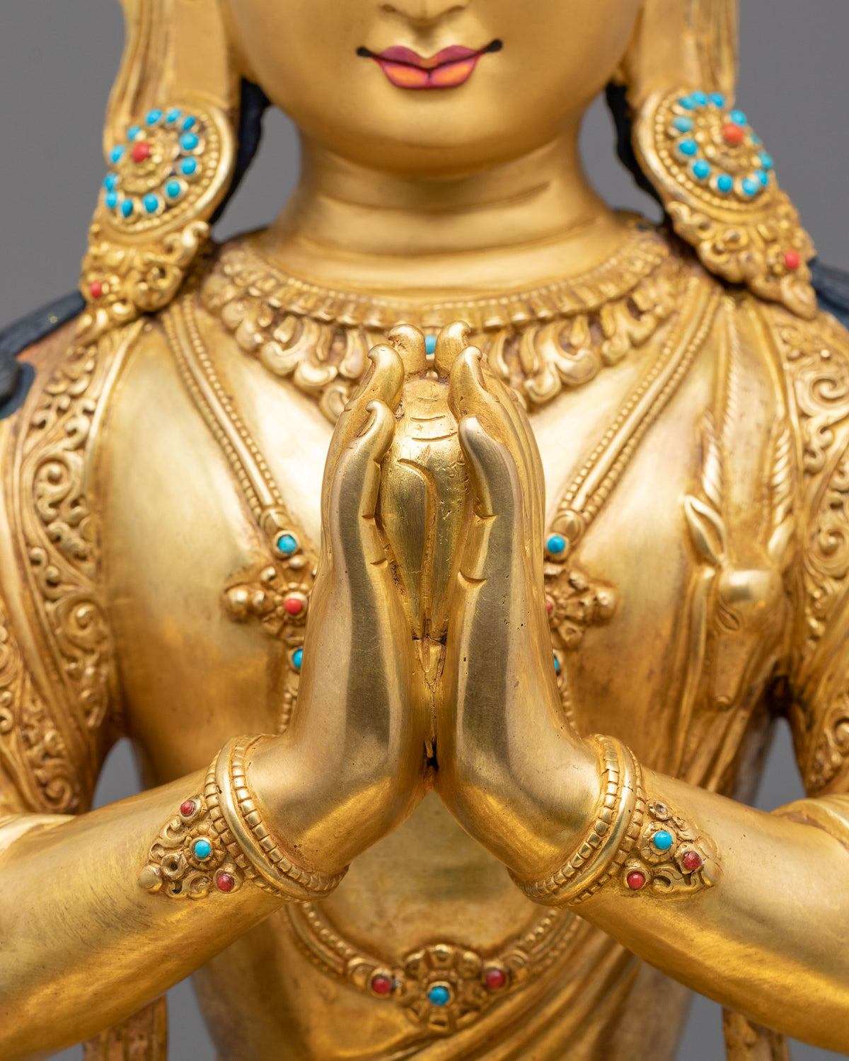 Chenrezig 24K Gold Gilded Sacred Sculpture | Home Decor