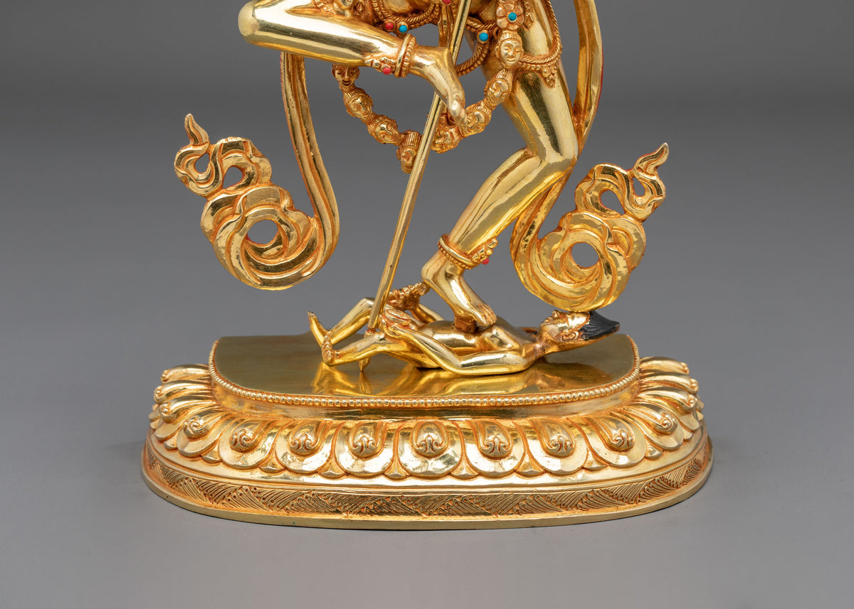 Dorje Phagmo 24K Gold Gilded Sculpture | Himalayan Sacred Art