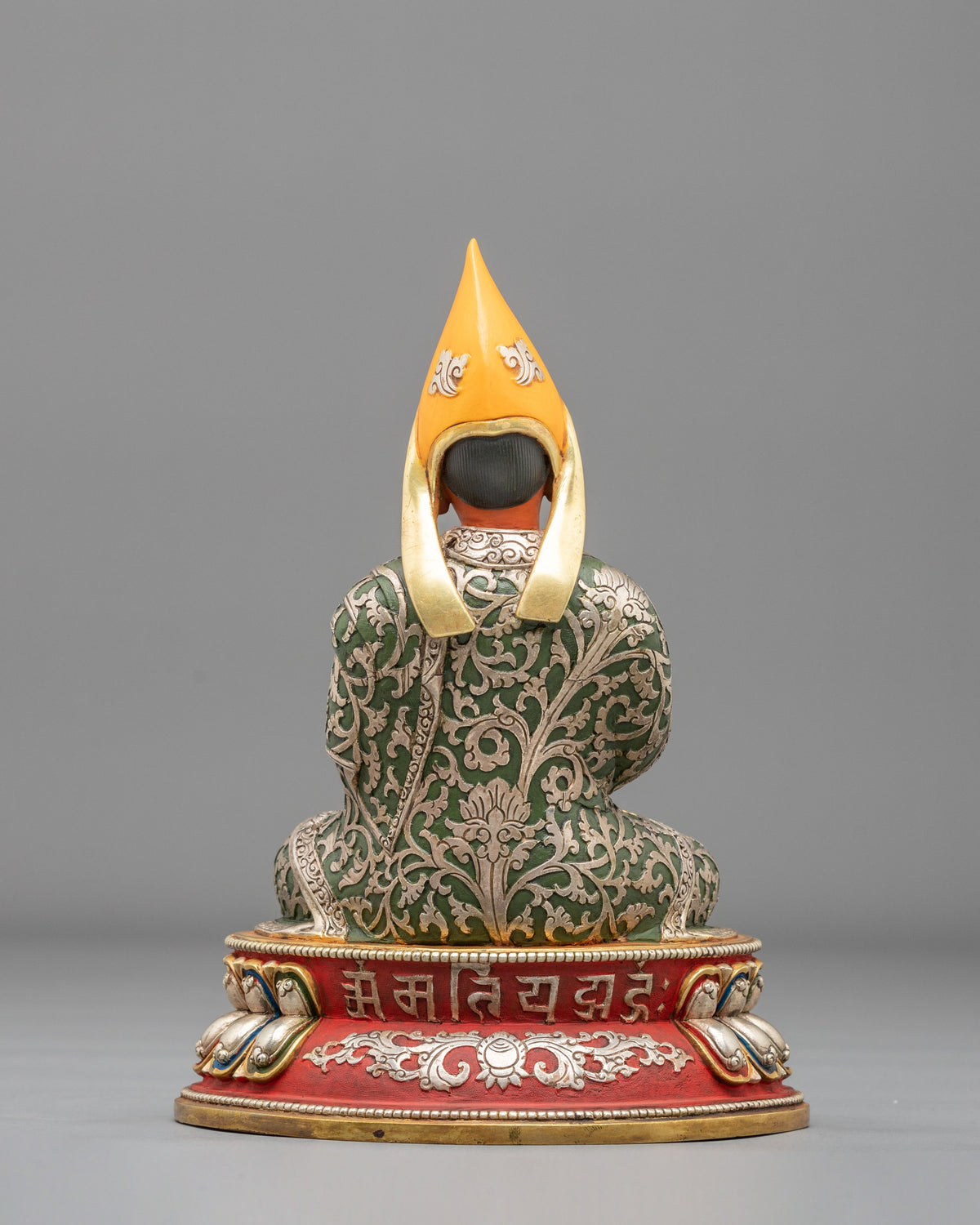 Handcrafted Gelug Lineage Statue of Tsongkhapa with Khedrup Je and Gyaltsab Je