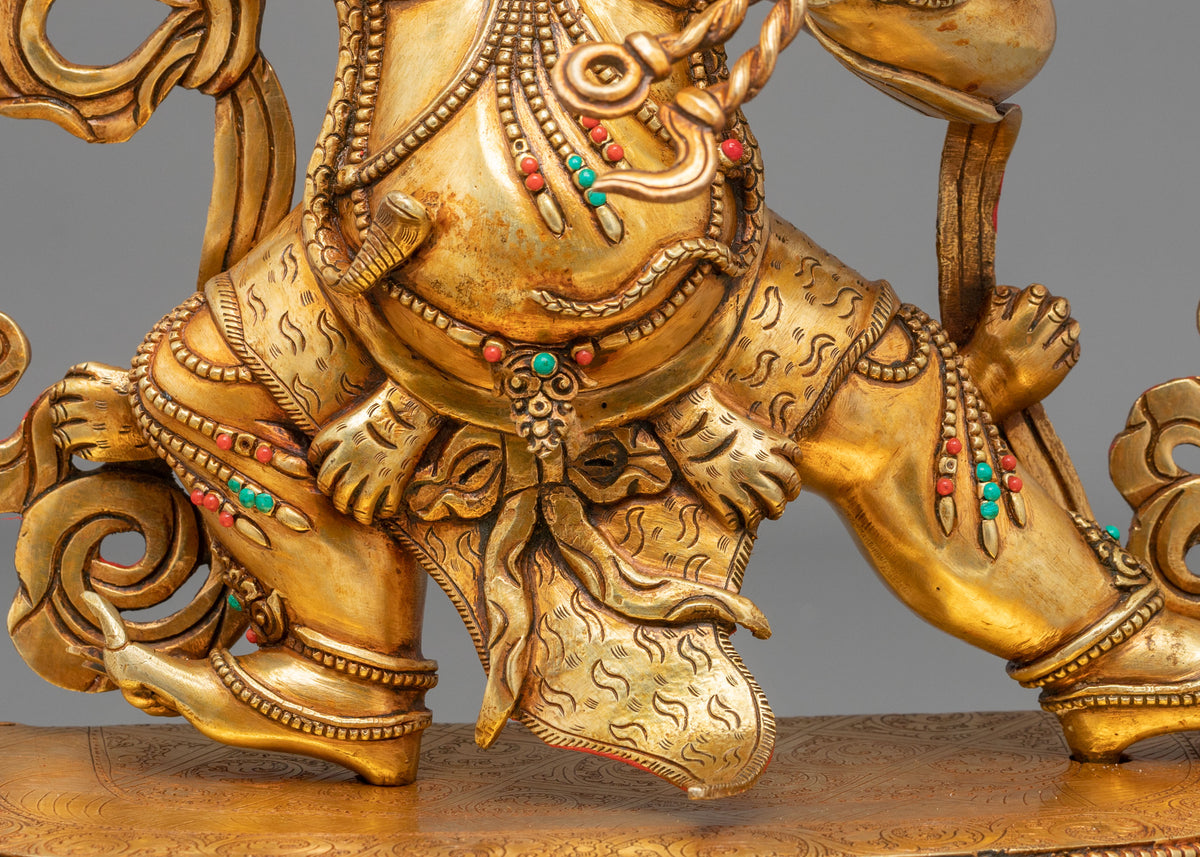 Vajrapani Wrathful Deity Statue | 24K Gold Gilded Copper Statue