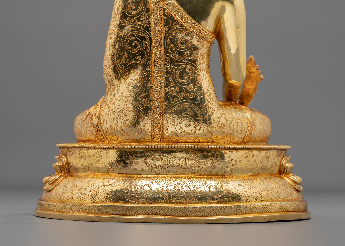 Medicine Buddha 24K Gold Gilded Copper Statue