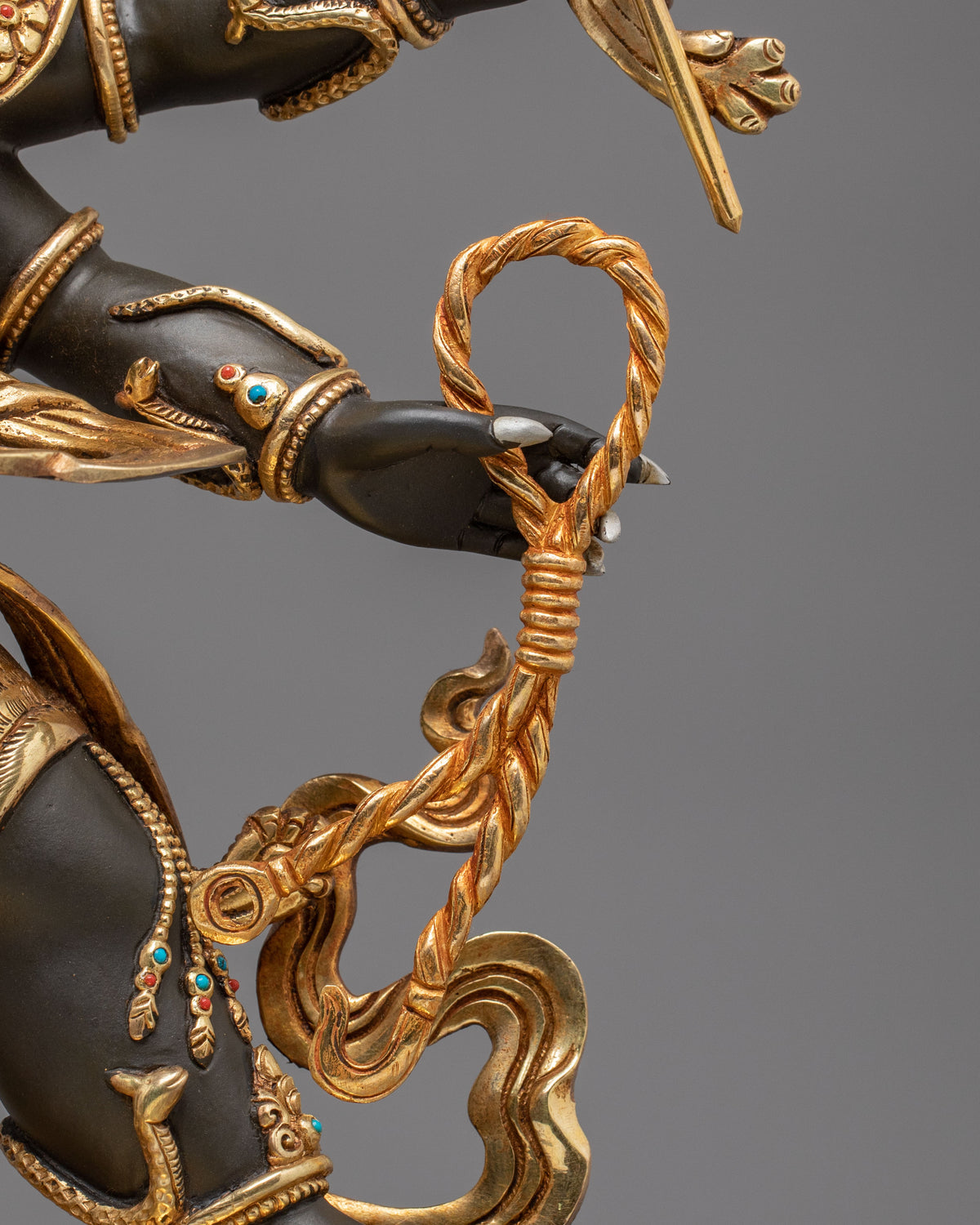 Six-Armed Mahakala Wrathful Guardian Statue | Himalayan Buddhist Shrine Art