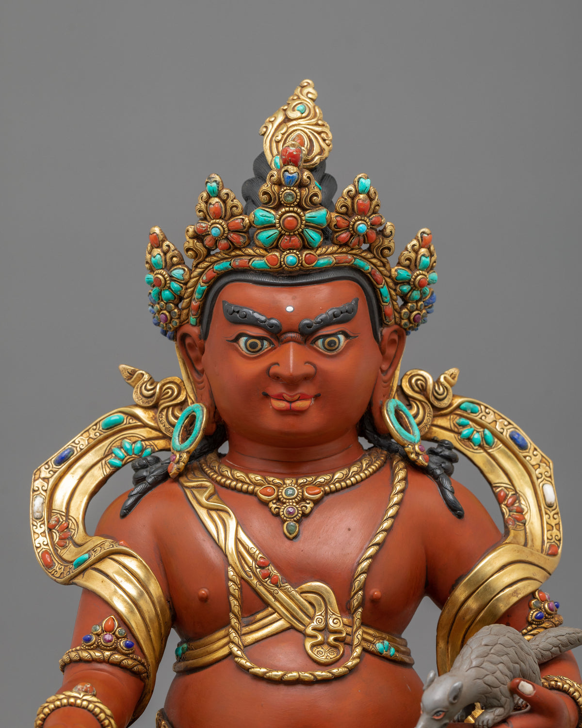 Handmade Copper Statue of Jambhala | Deity of Wealth and Generosity