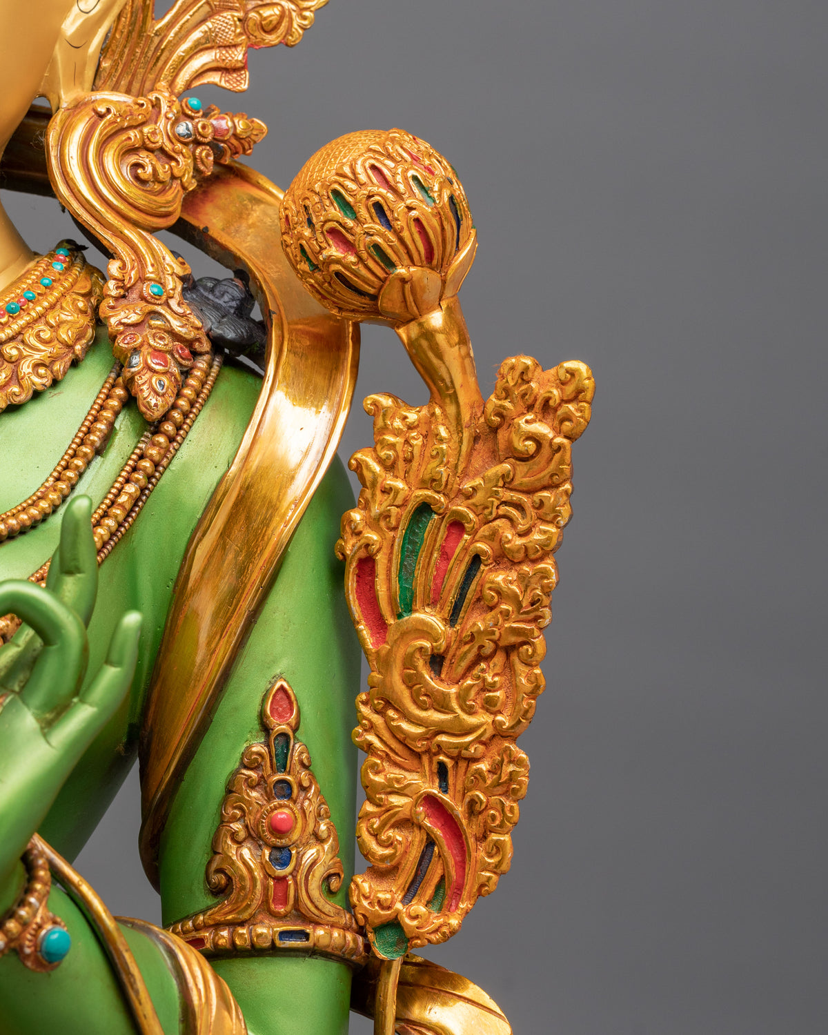 Standing Green Tara Sculpture | 50 Inches Tall Buddhist Statue