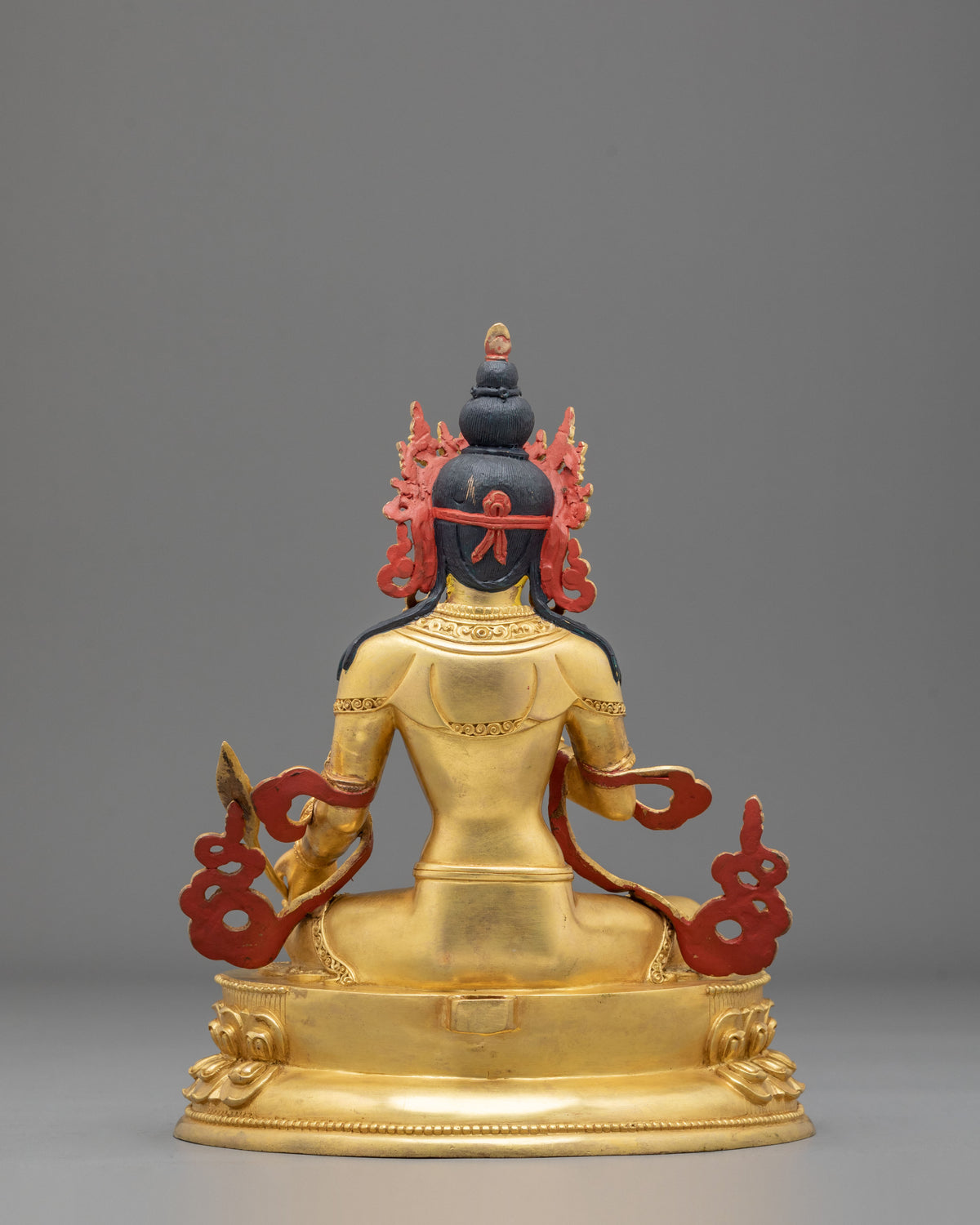 24k Gold Gilded Kshitigarbha Statue | Sacred Copper Figurine