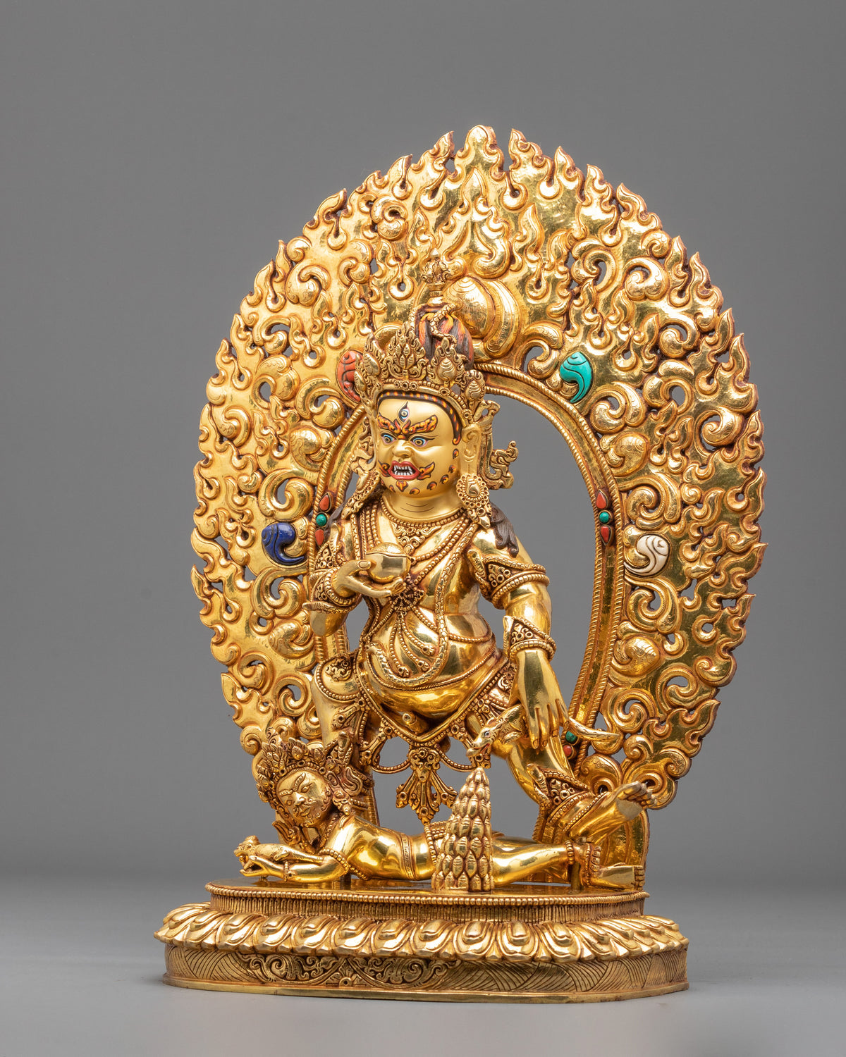 Black Jambhala Statue | Fierce Guardian of Sacred Wealth
