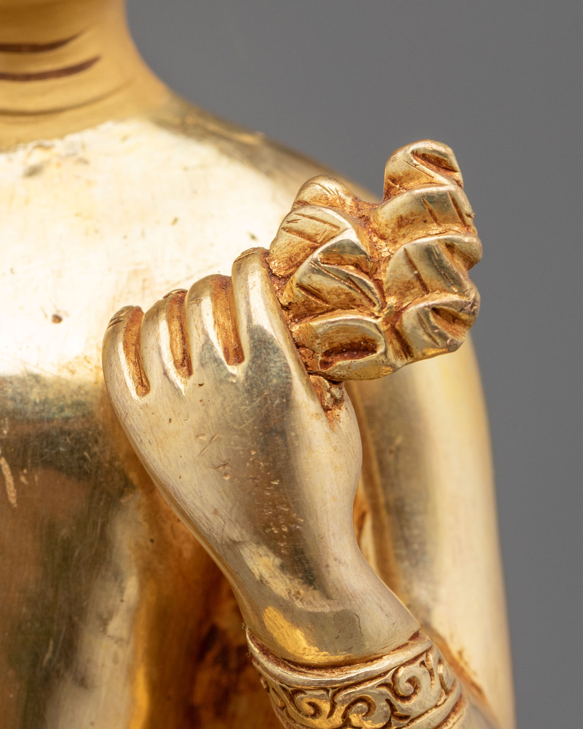 Dipankara Buddha Golden Sculpture | Sacred Meditation Statue