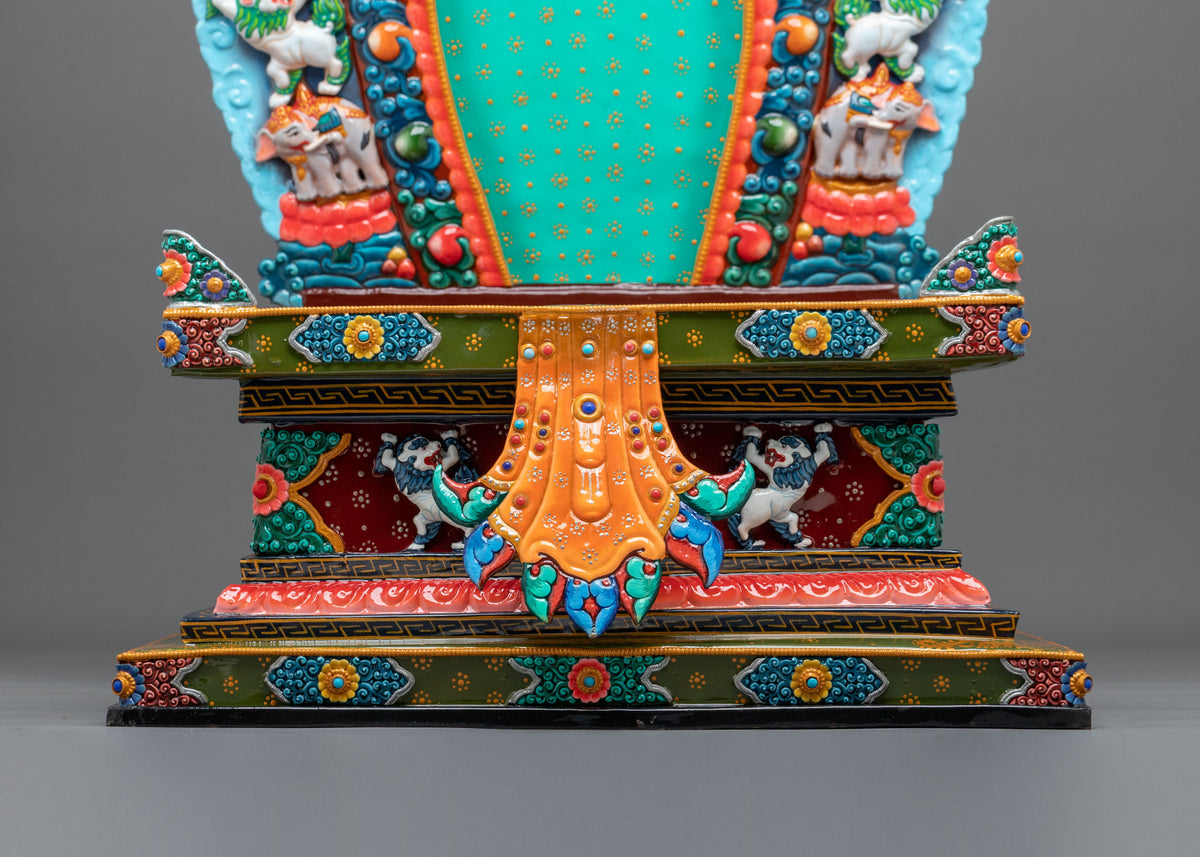 Majestic Copper Throne for Sacred Statues