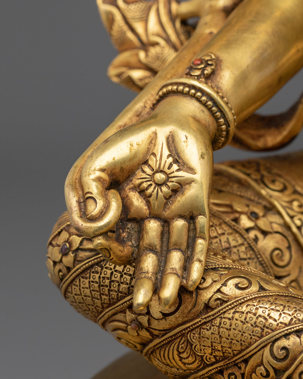 24k Gold Coated Green Tara Sculpture | Tibetan Guardian