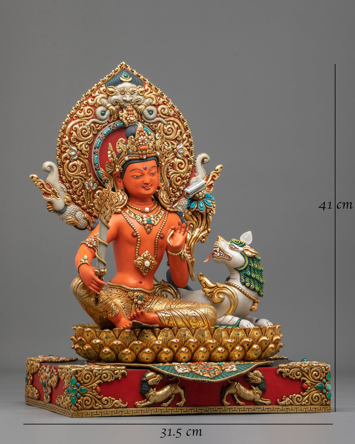 Simhanada Manjushri Bodhisattva Statue