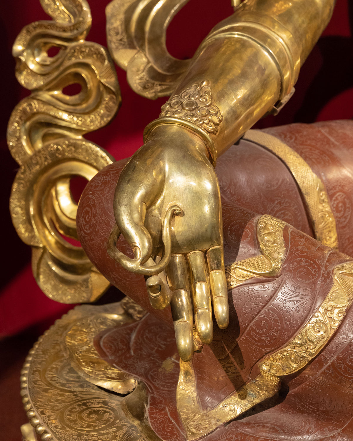 Majestic Copper Sculpture of Green Tara | Goddess of Compassion