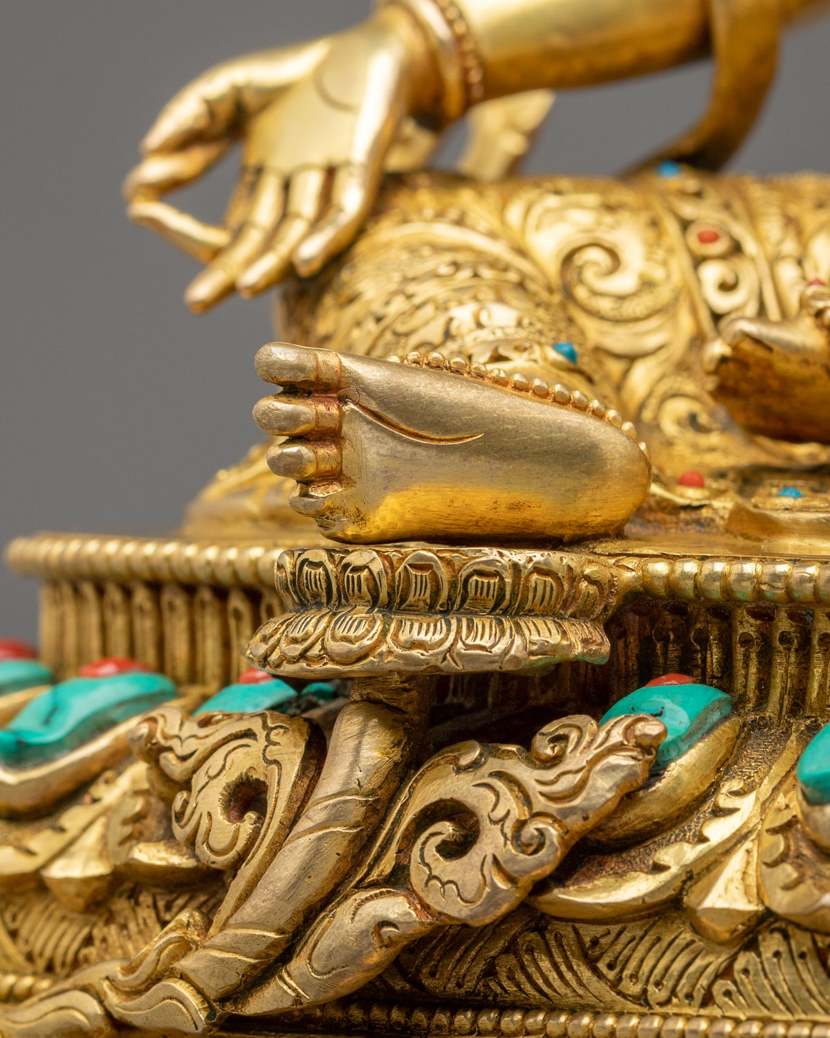 Green Tara Handmade Statue with 24K Fire Gold Gliding