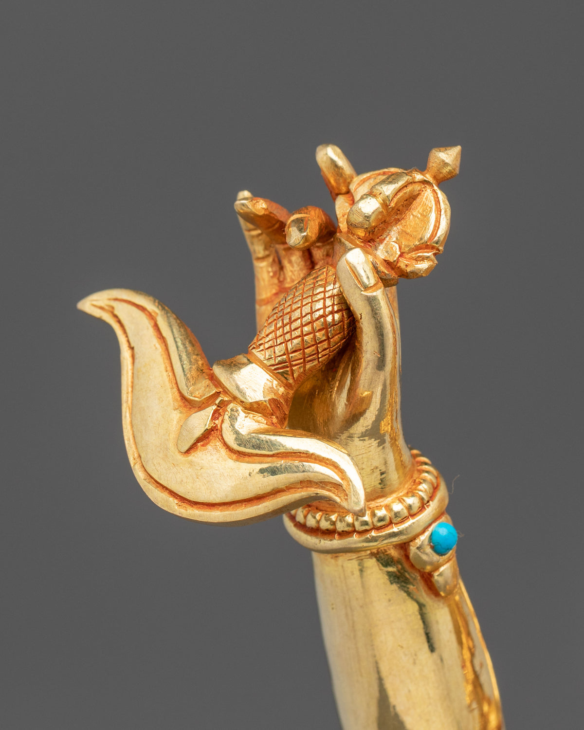 Dorje Phagmo 24K Gold Gilded Sculpture | Himalayan Sacred Art