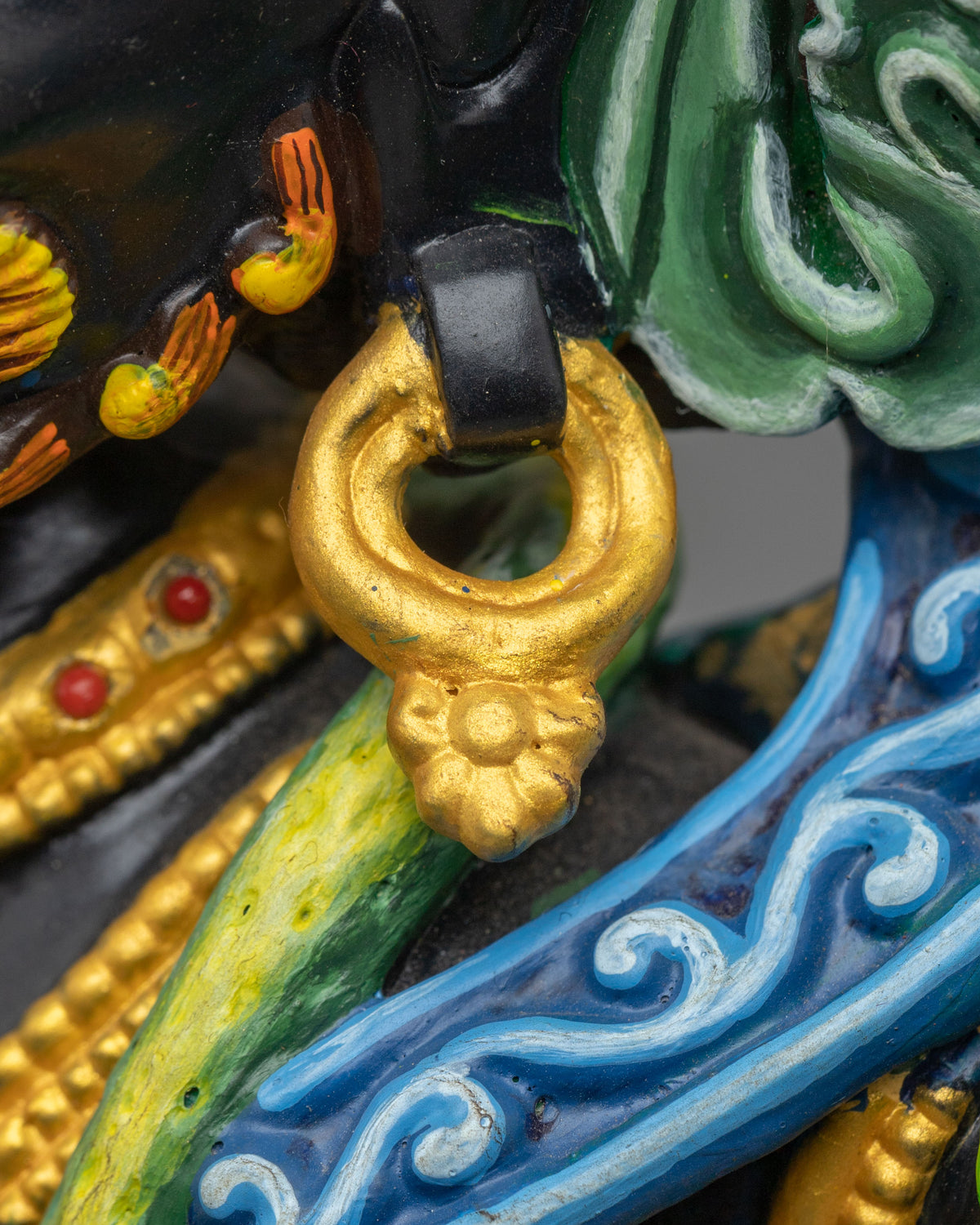 Six Armed Mahakala Himalayan Sculpture | Wrathful Protector of Dharma