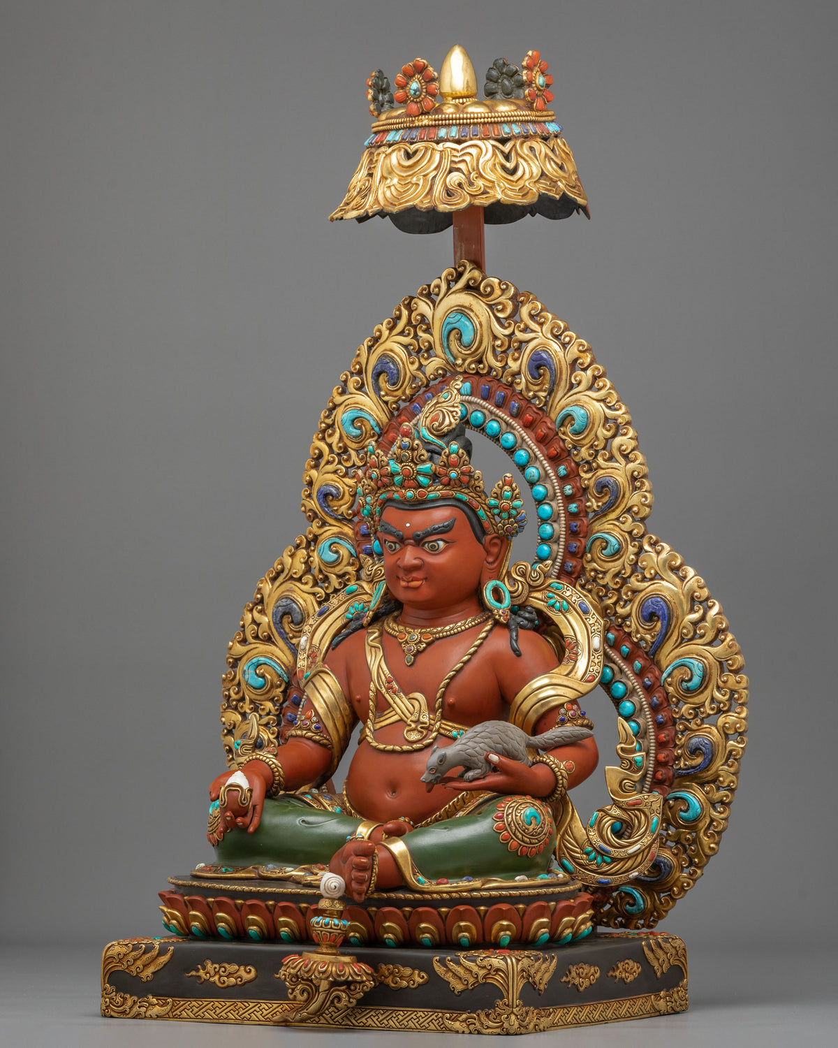 Handmade Copper Statue of Jambhala | Deity of Wealth and Generosity