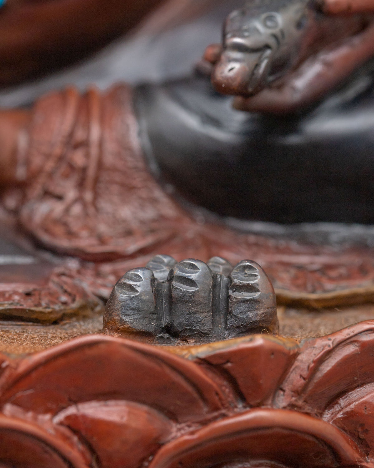 God Dzambhala Spiritual Statue in Oxidized Copper