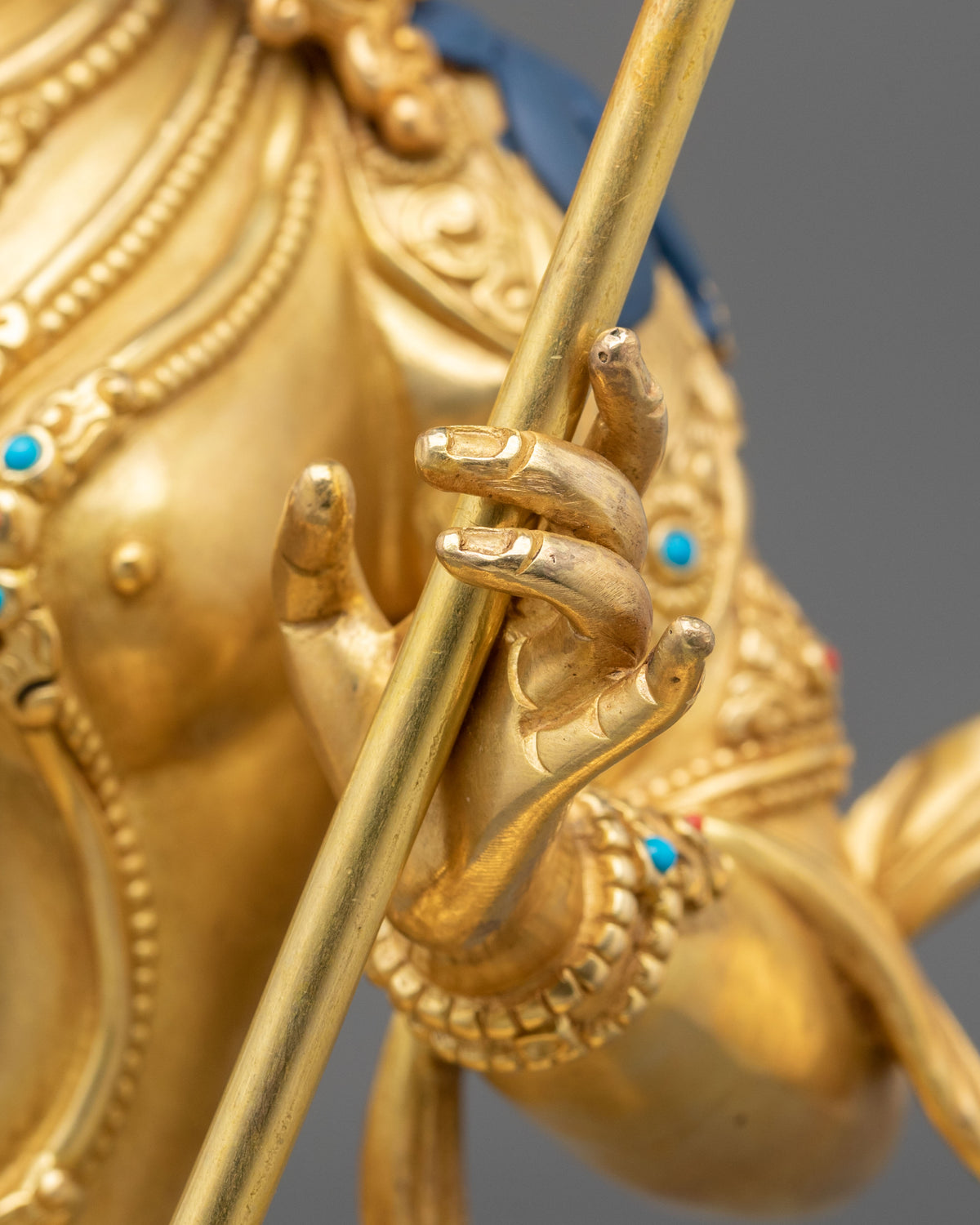 White Umbrella Deity Dukar Golden Statue | 24K Gold Gilded Copper Sculpture