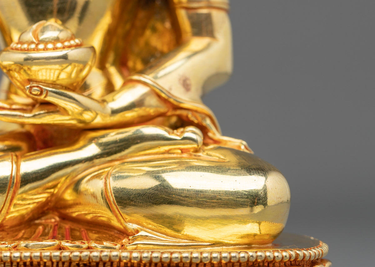 Shakyamuni Buddha Fire Gold Coated Statue | Home Decor