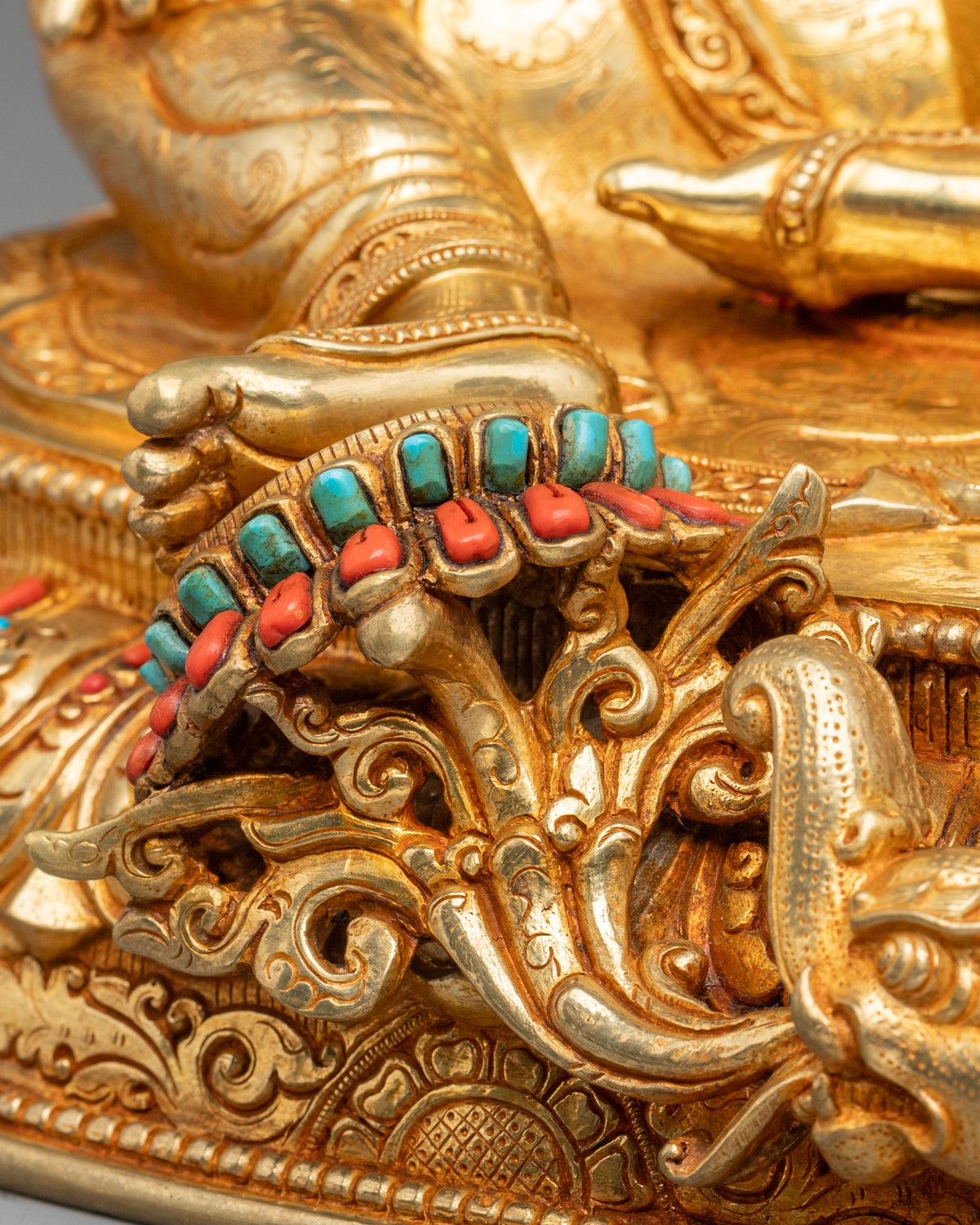 24K Gold Coated Green Tara Sacred Sculpture | Goddess of Compassion