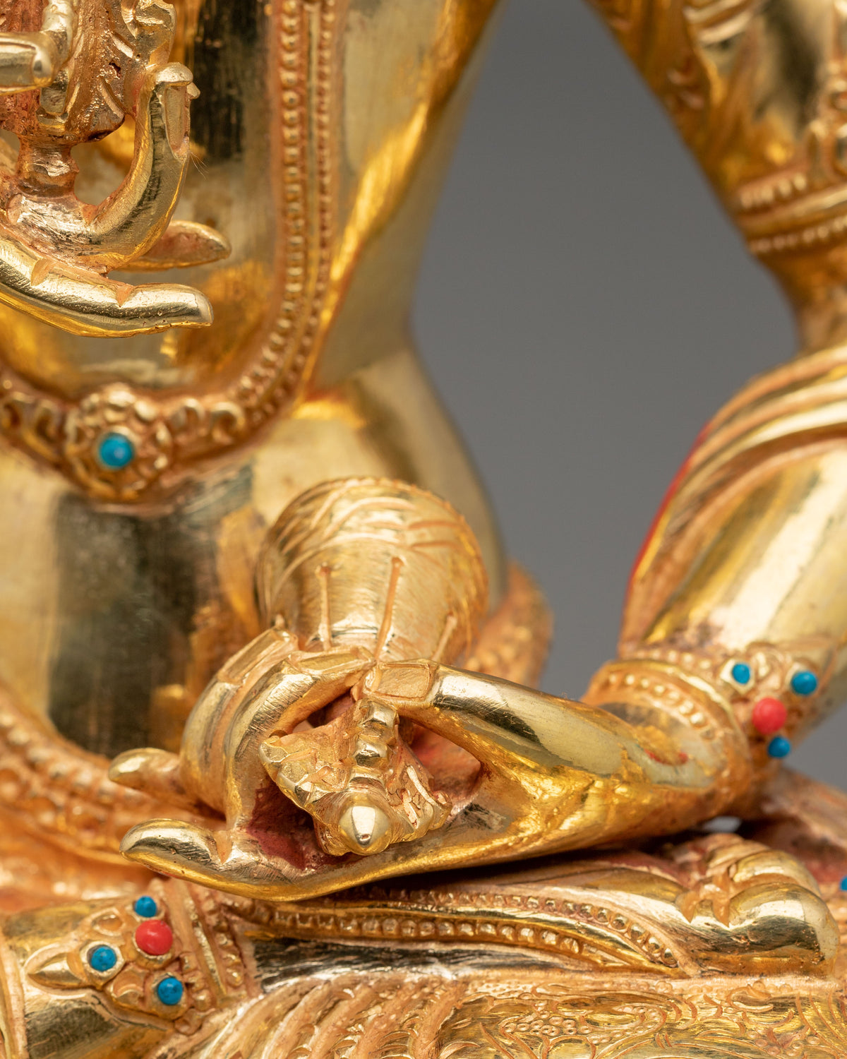 Vajrasattva Traditional Sculpture | 24K Gold Gilded Buddhist Statue