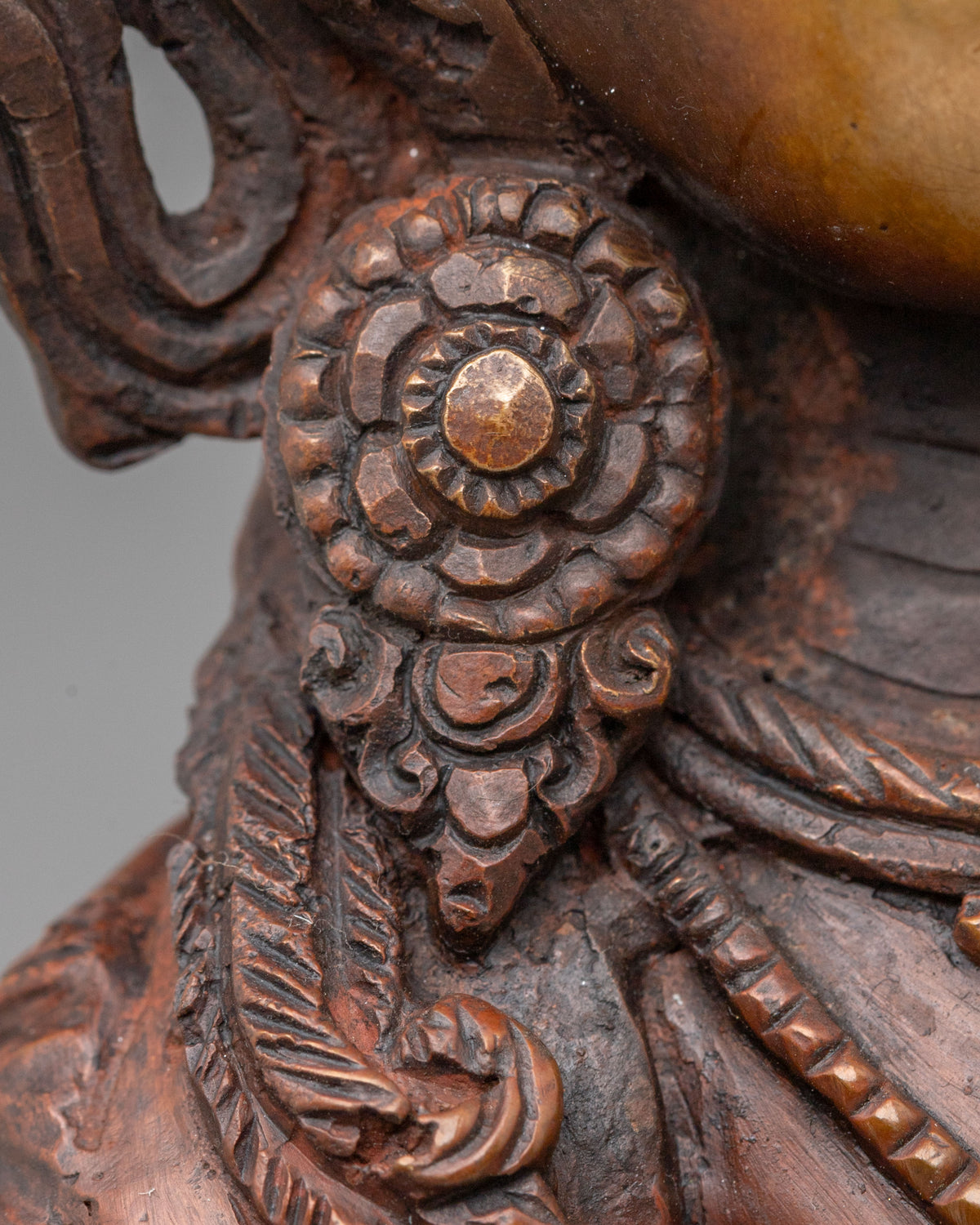 Manjushri Sacred Statue | Oxidized Copper Bodhisattva of Wisdom
