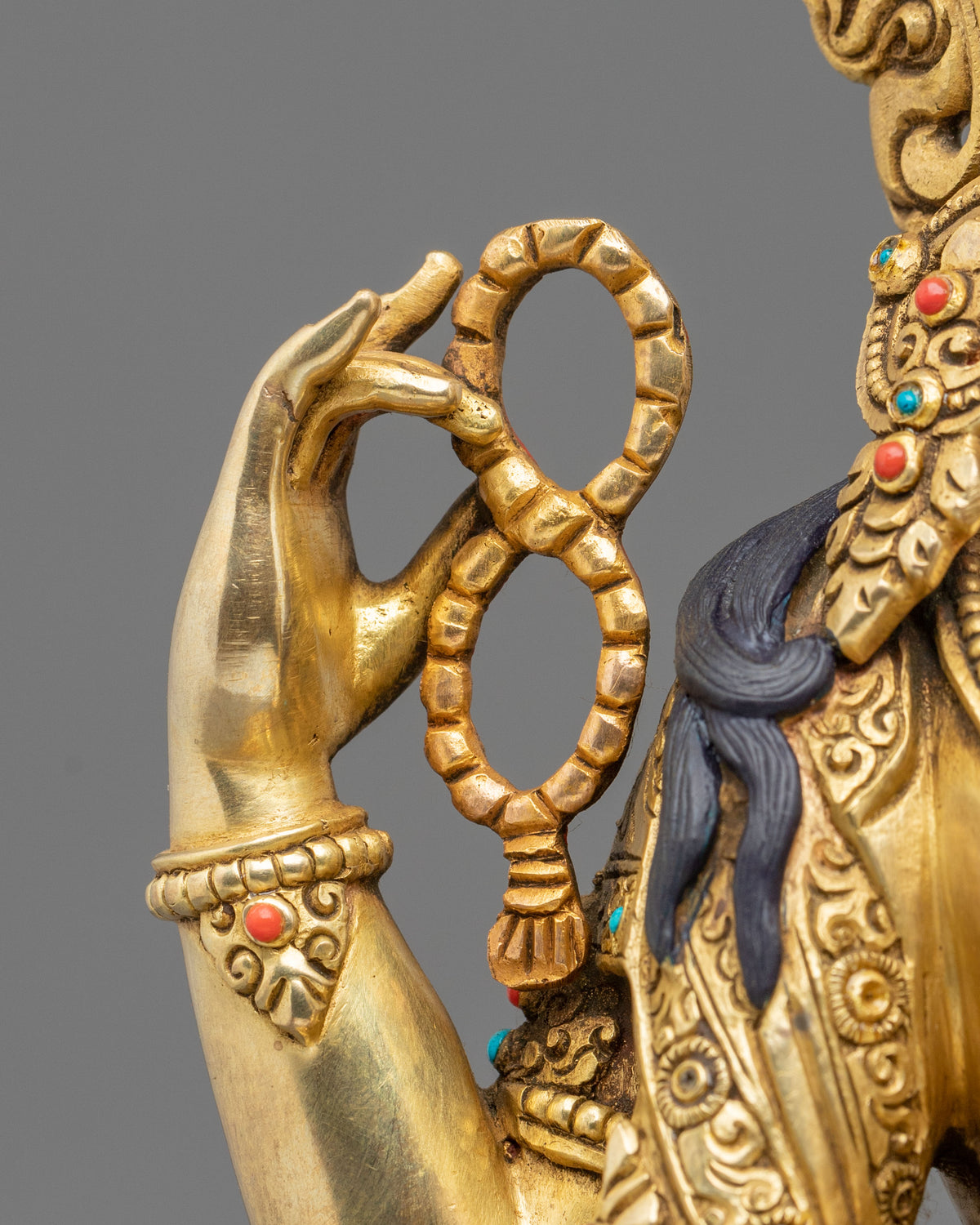 Four-Armed Chenrezig 24K Gold Gilded Sculpture | Bodhisattva of Compassion