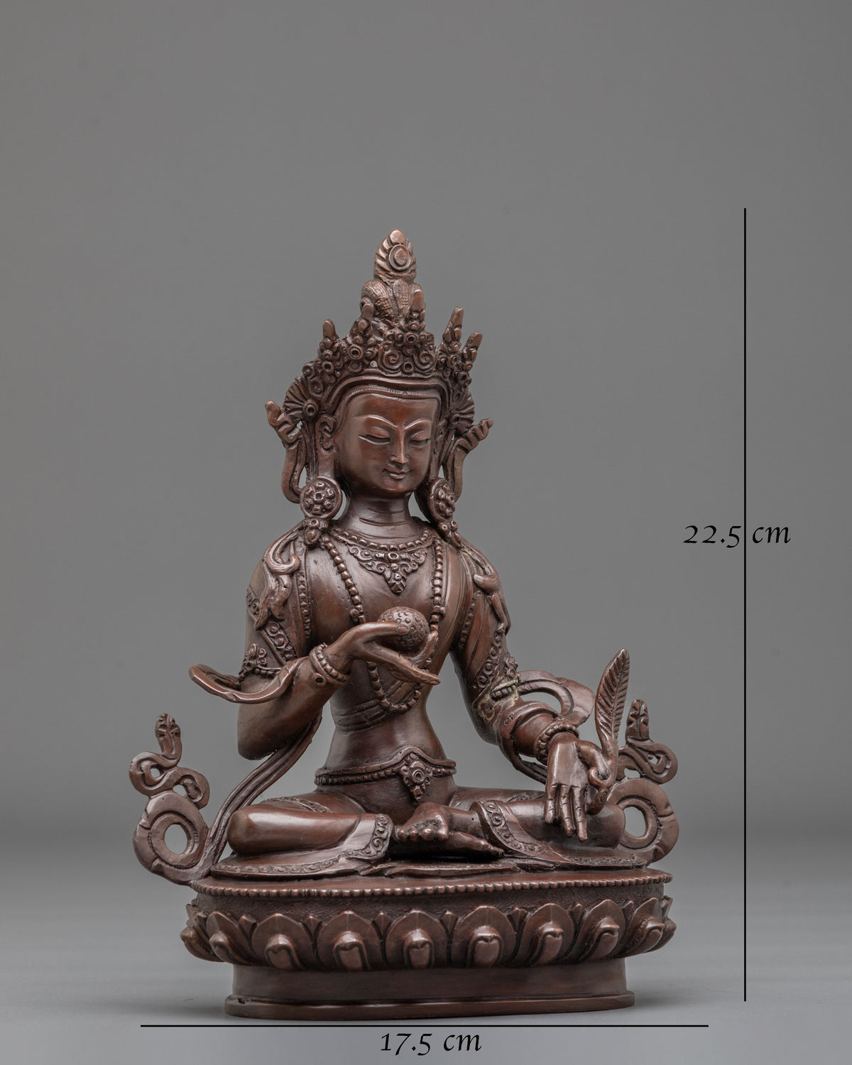 Kshitigarbha Statue | Oxidized Copper Sacred Sculpture