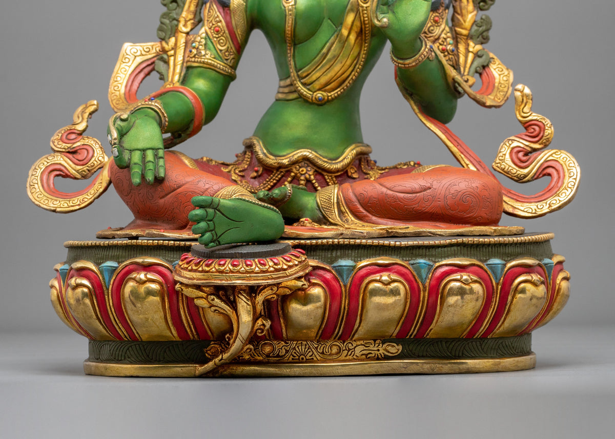 Goddess Green Tara 24K Gold Coated Sculpture