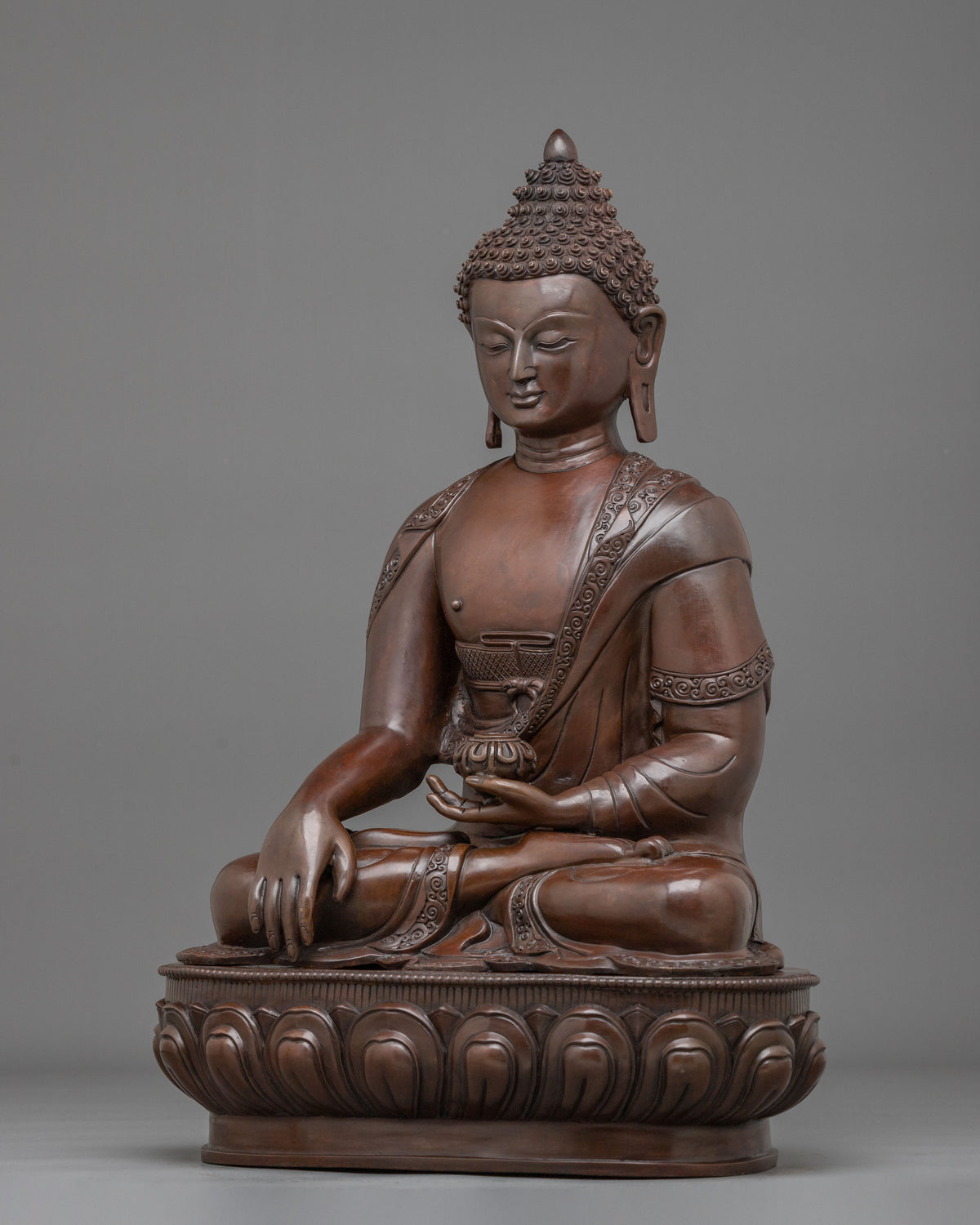 Shakyamuni Buddha Sacred Oxidized Copper Statue