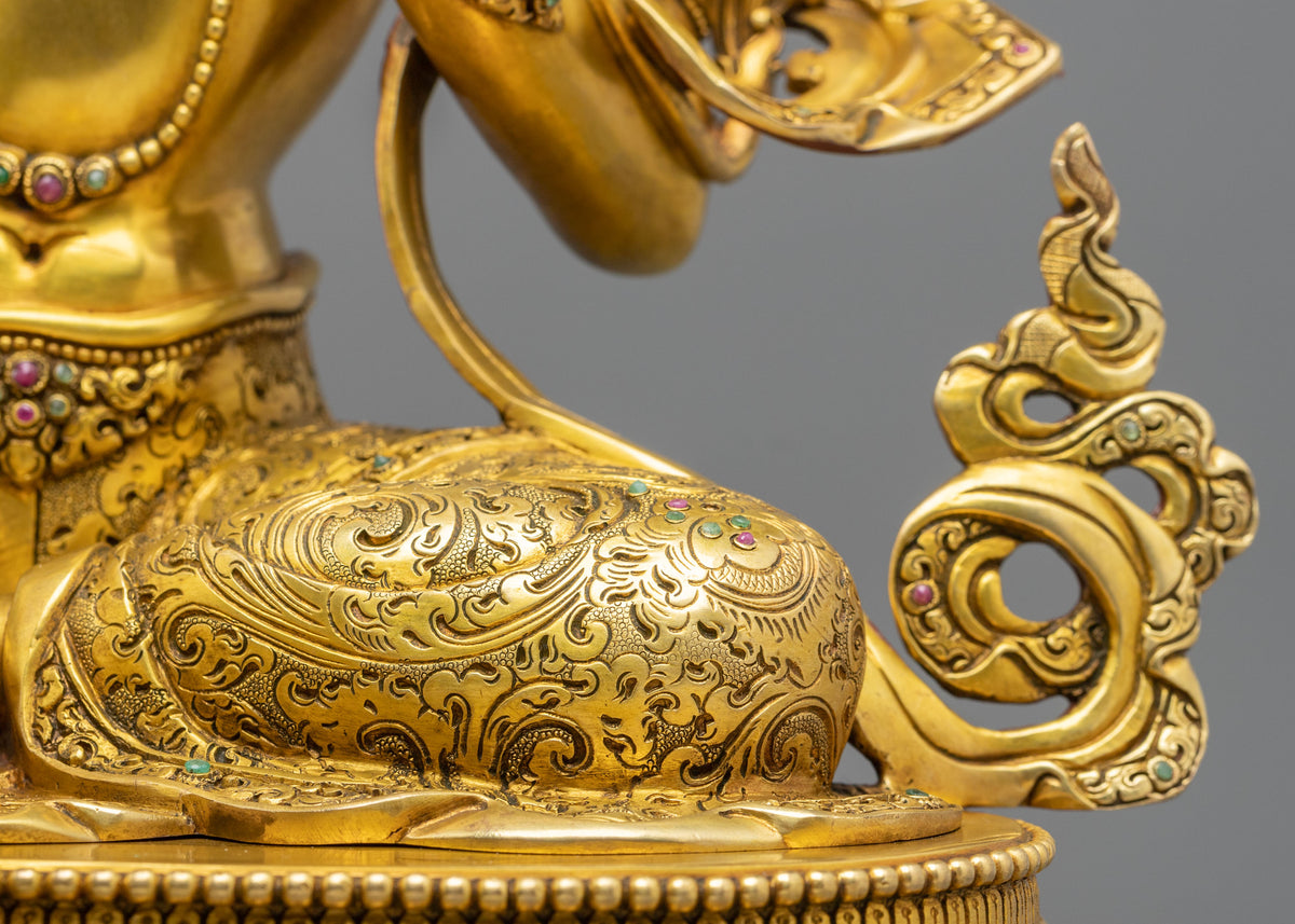 Green Tara 24K Gold-Coated Statue | Copper Form of Sacred Protection