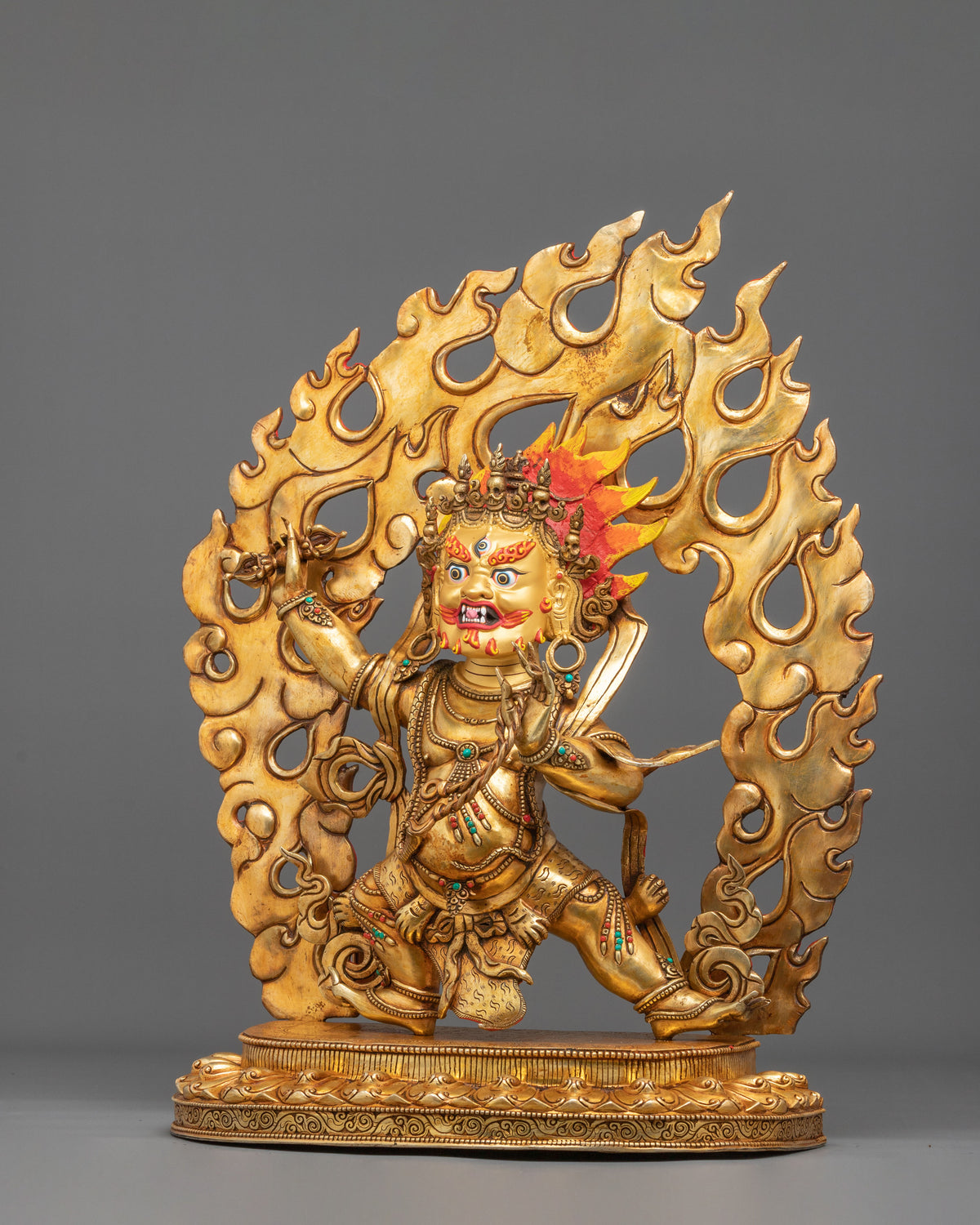 Vajrapani Wrathful Deity Statue | 24K Gold Gilded Copper Statue