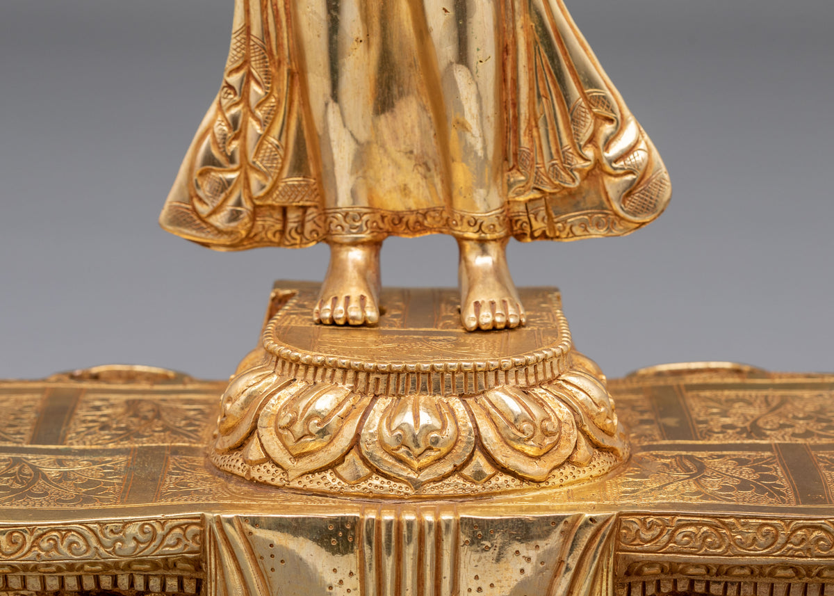 Dipankara Buddha Golden Sculpture | Sacred Meditation Statue