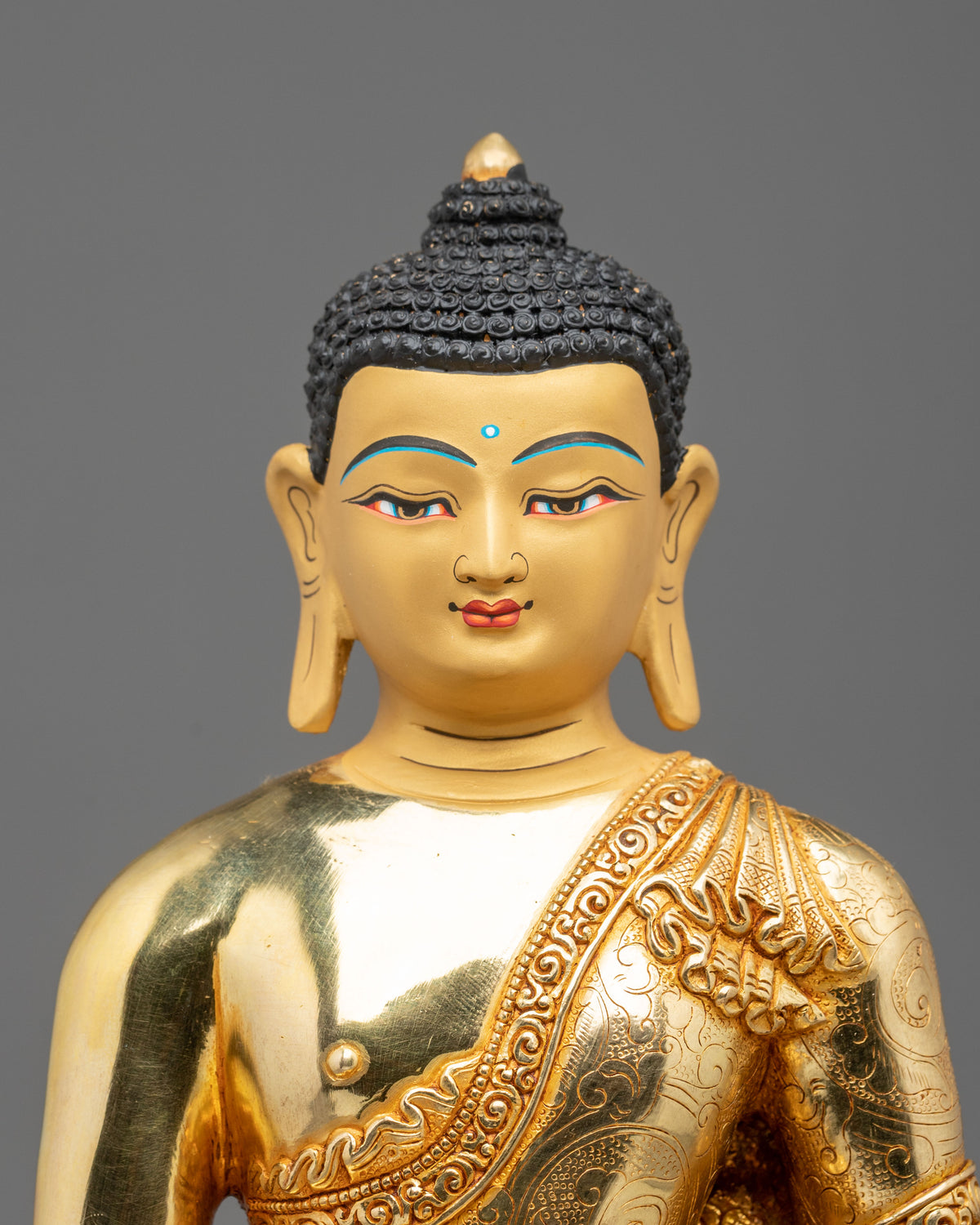 Handmade Amitabha Buddha 24K Gold Coated Sculpture