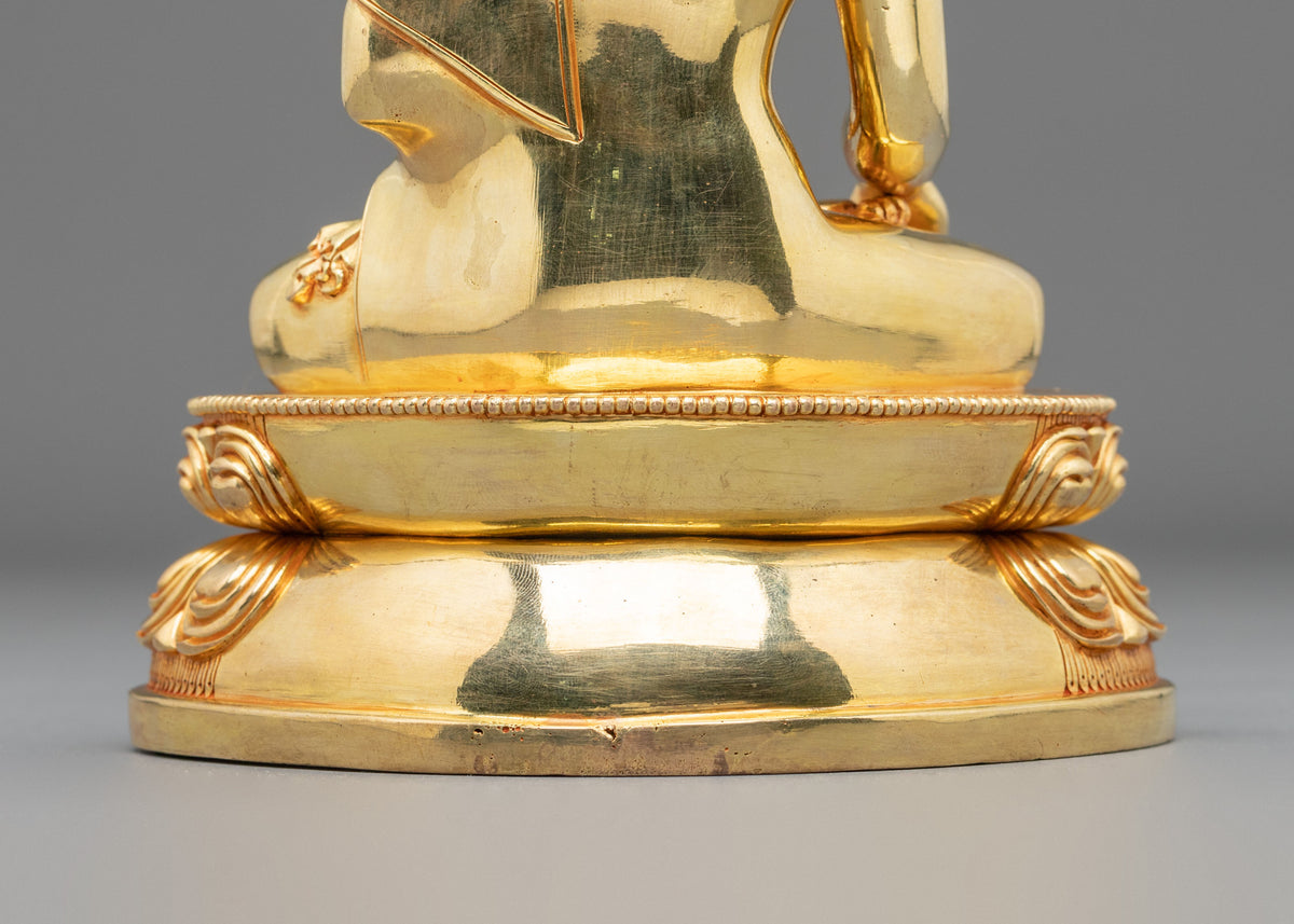 Shakyamuni Buddha Fire Gold Coated Statue | Home Decor