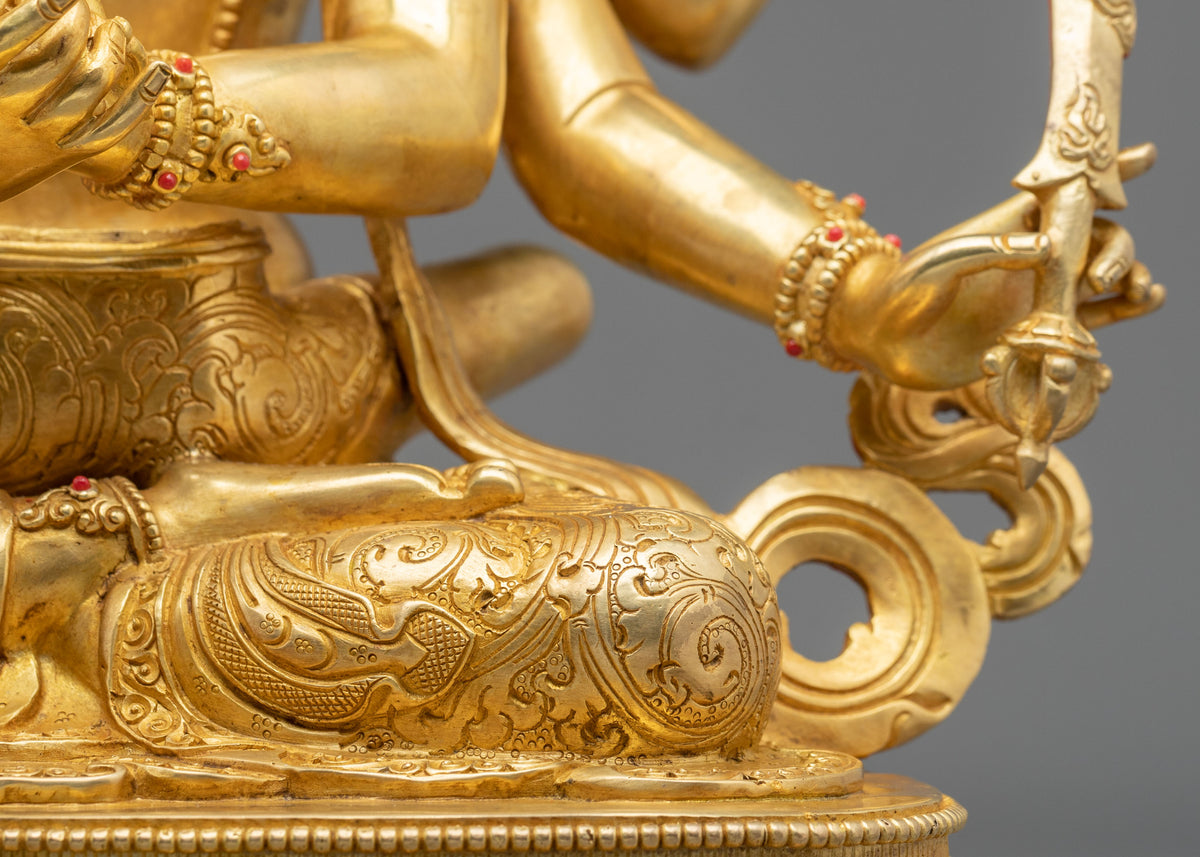 Guhyasamaja Handcrafted Statue with 24K Gold Gilding