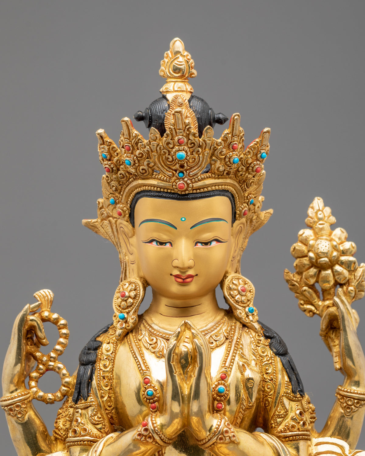 Chenrezig Copper Statue | Sacred Buddhist Guardian