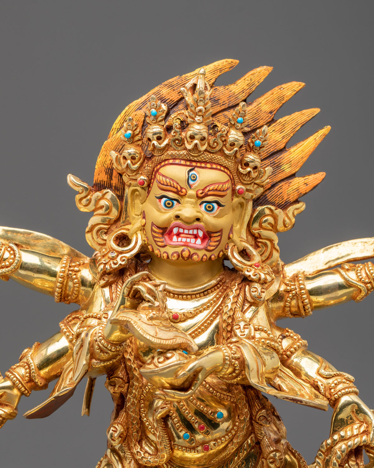 Six-Armed Mahakala Sacred Altar Statue | Wrathful Buddhist Protector