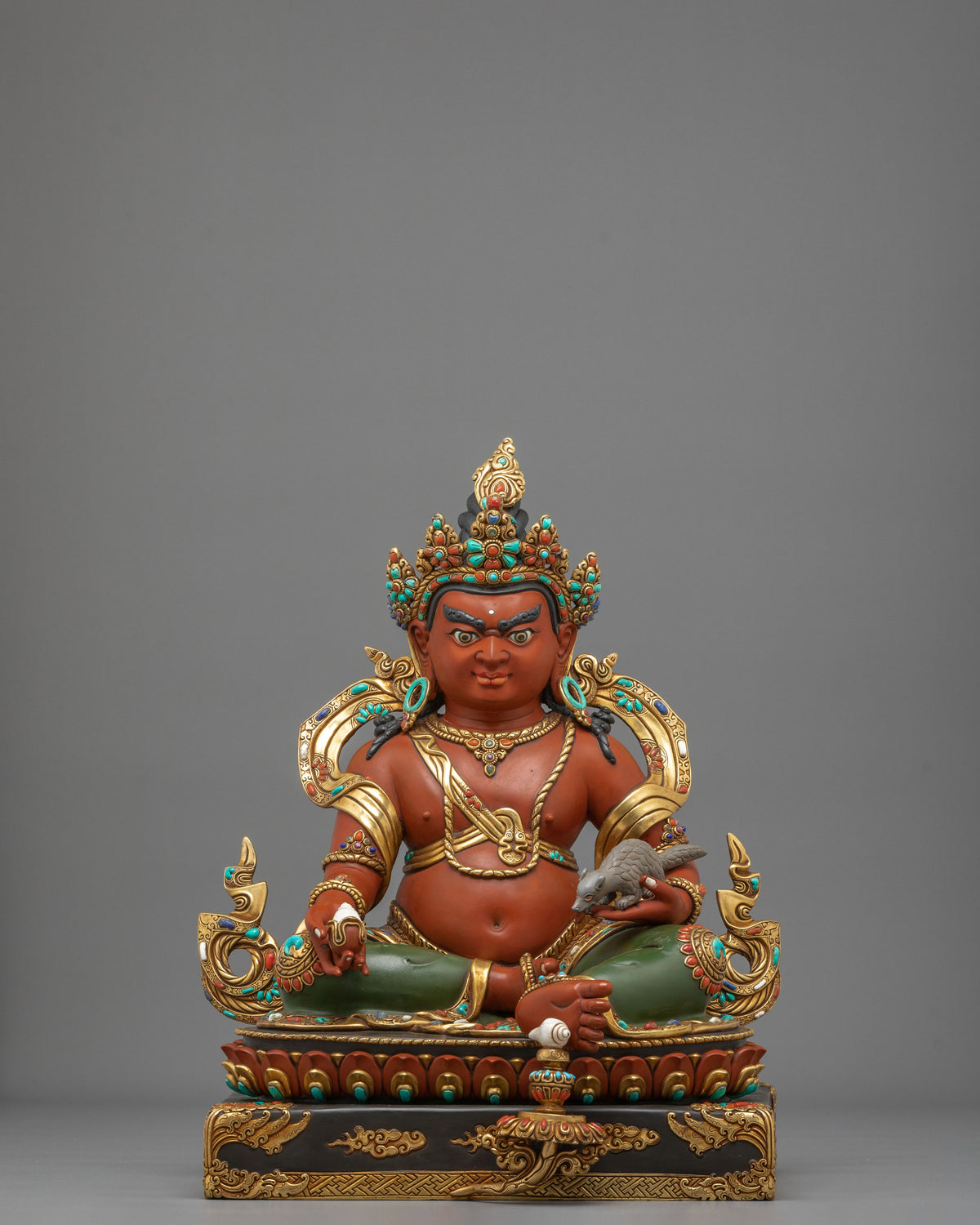 Handmade Copper Statue of Jambhala | Deity of Wealth and Generosity