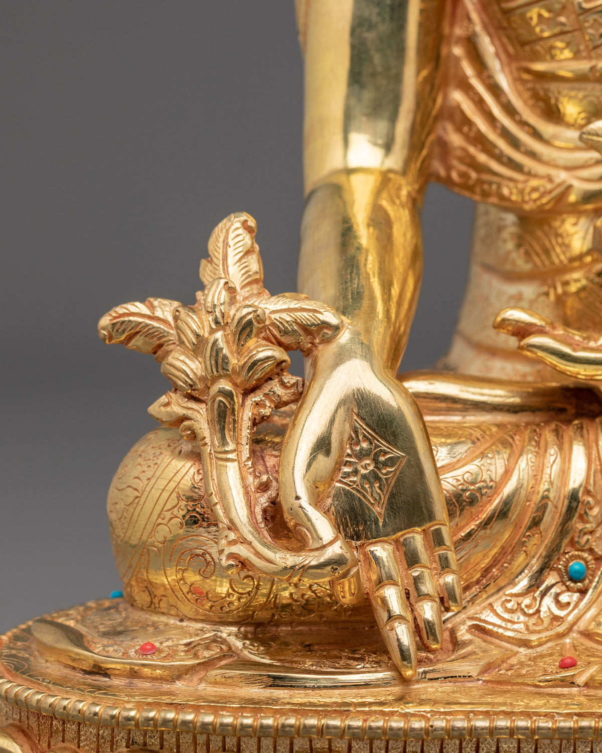 Medicine Buddha Golden Statue | 24K Gold Gilded Figurine