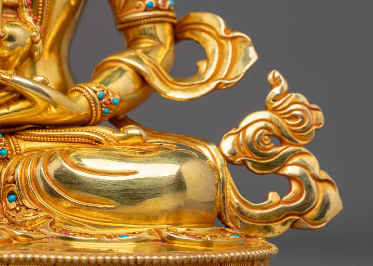 Long Life Buddha Amitayus Copper Statue | Altar Decor for Meditation
