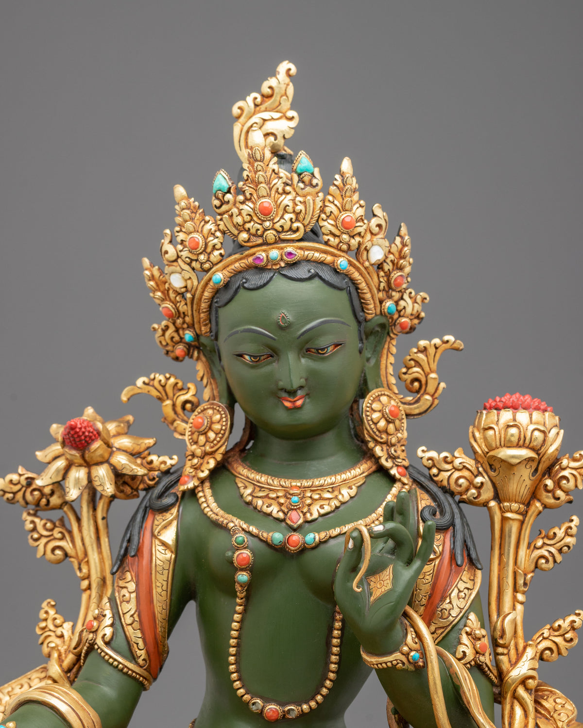 Green Tara Sculpture | Tibetan Goddess of Protection