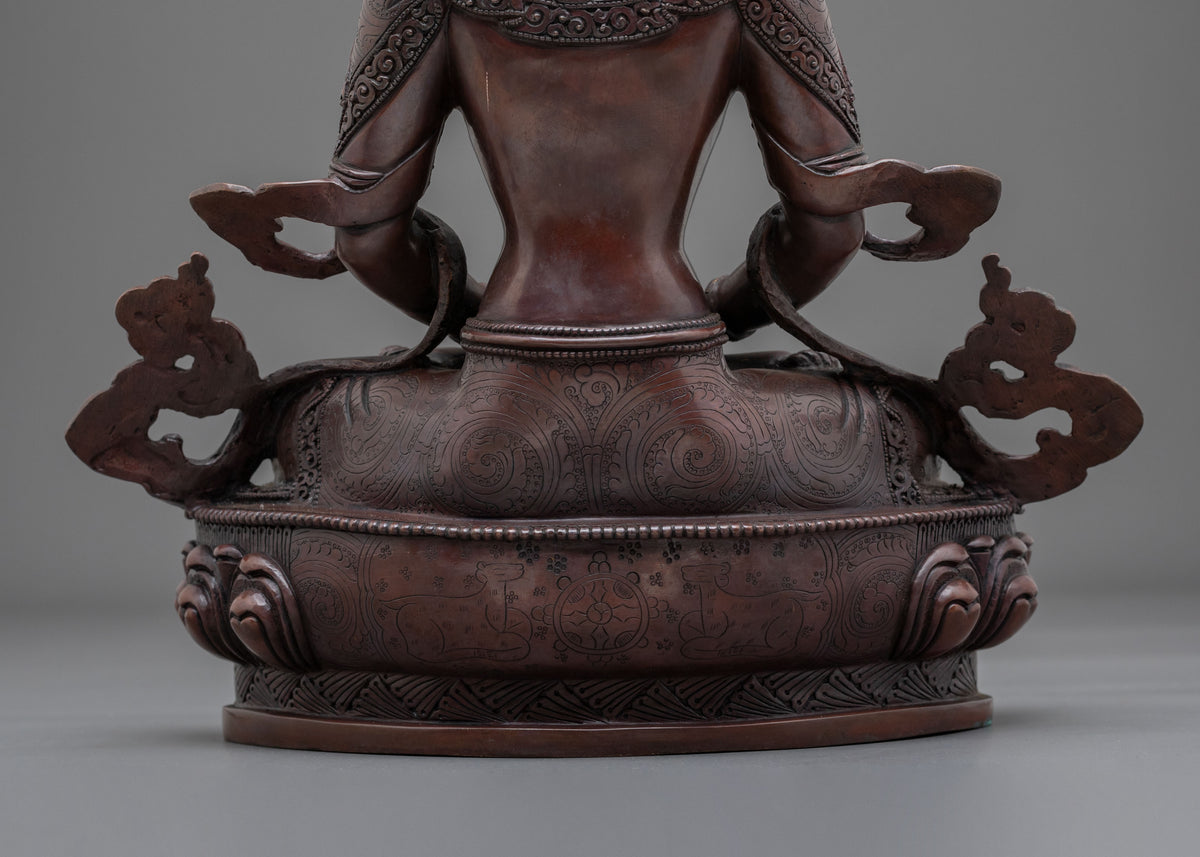 Amitayus Oxidized Copper Statue | The Buddha of Infinite Life