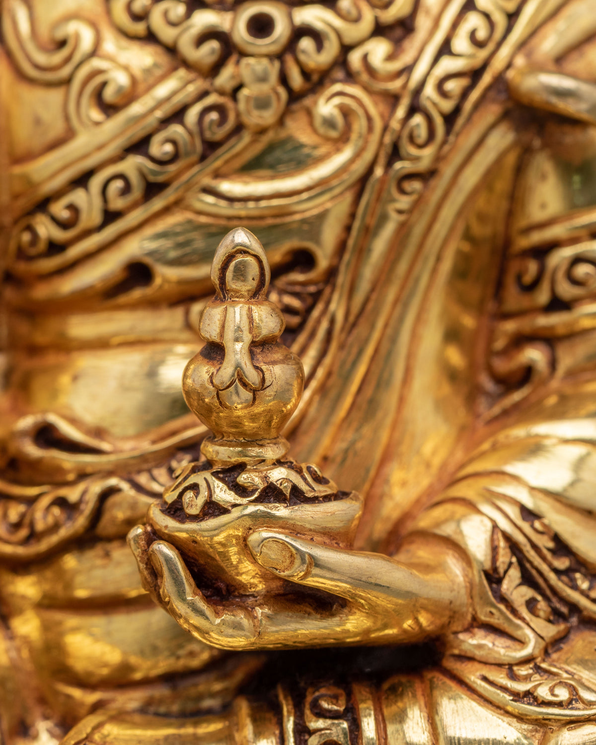 Guru Rinpoche Traditional Buddhist Statue | Tibetan Dharma Master Sculpture