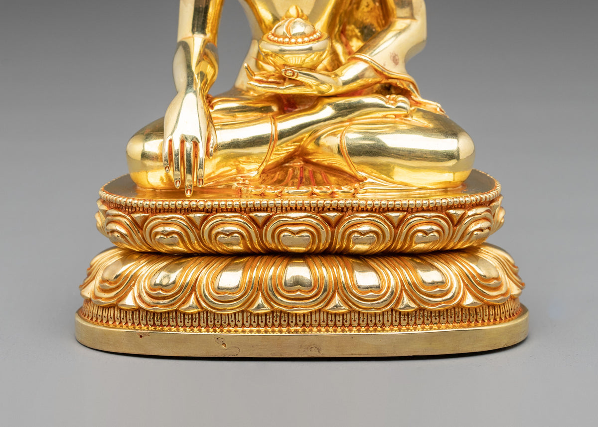 Shakyamuni Buddha Fire Gold Coated Statue | Home Decor