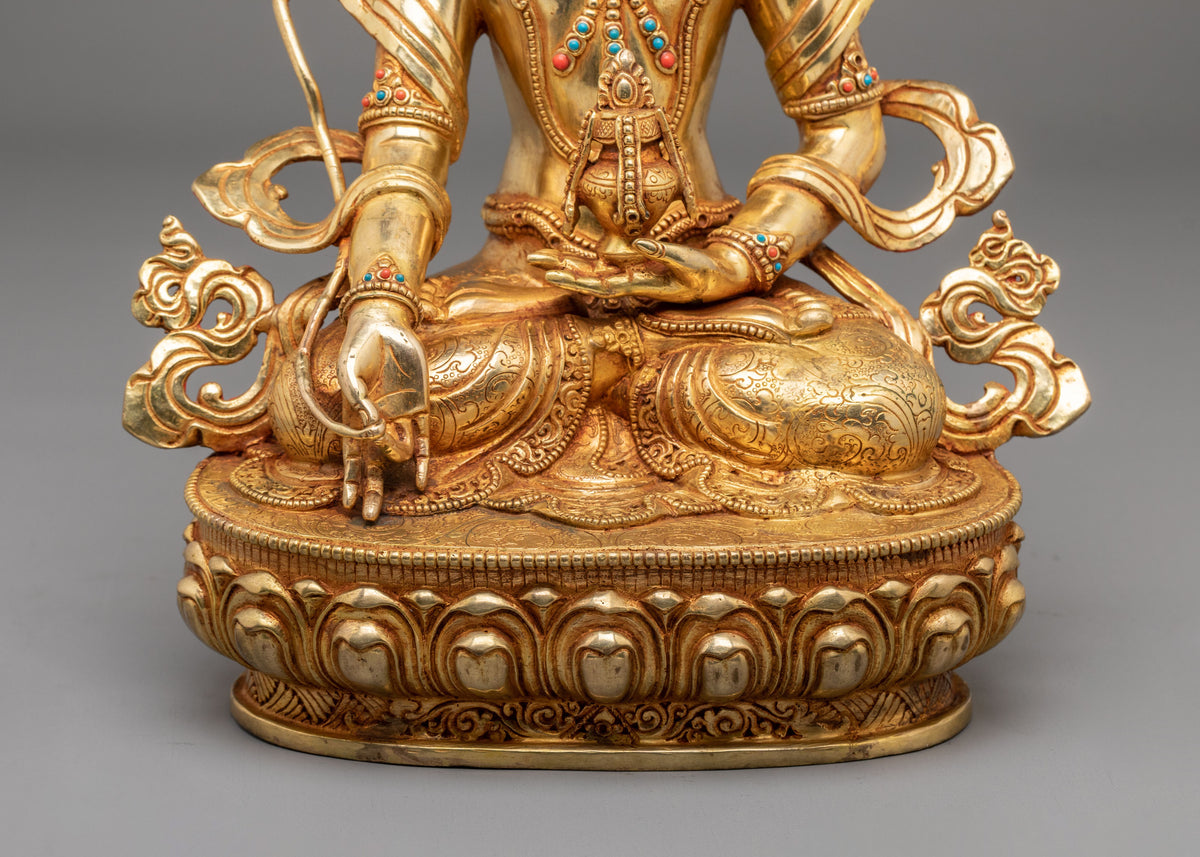 shitigarbha Bodhisattva Figurine | 24K Gold Gilded Buddhist Sculpture