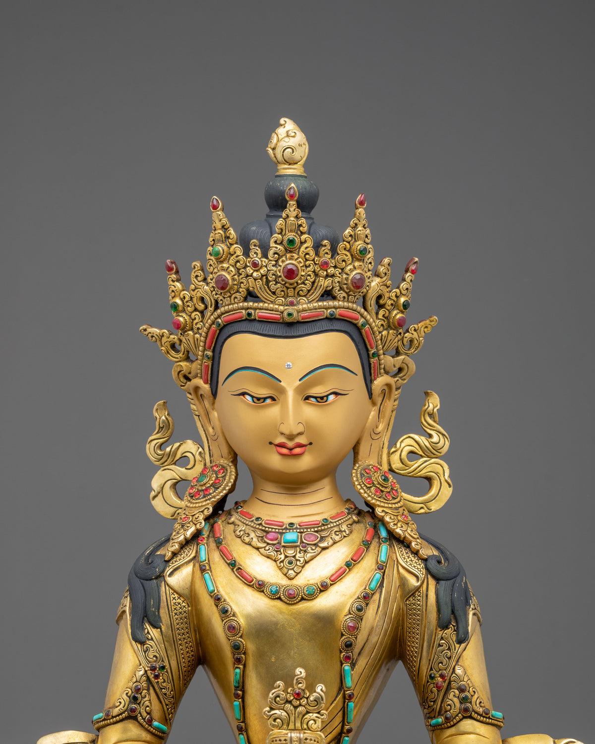 Buddhist Deity Amitayus Copper Figurine | 51cm Handcrafted Statue