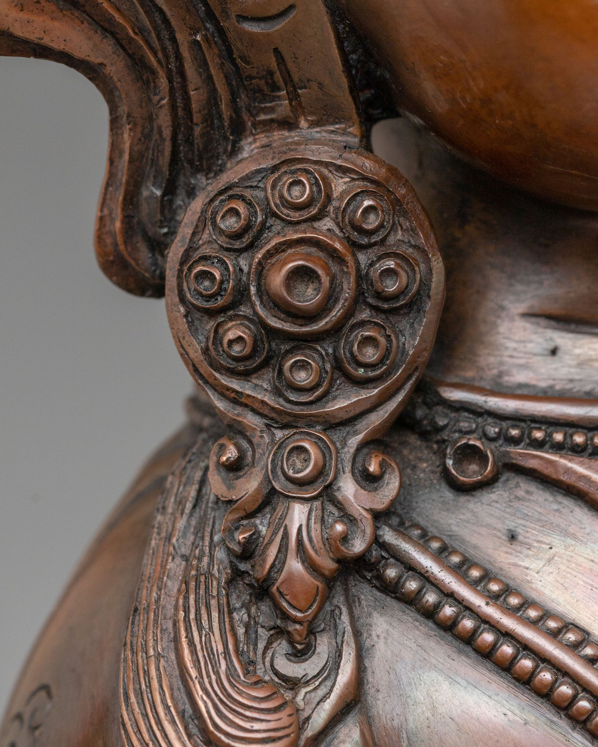 Chenrezig Handcrafted Statue in Oxidized Copper