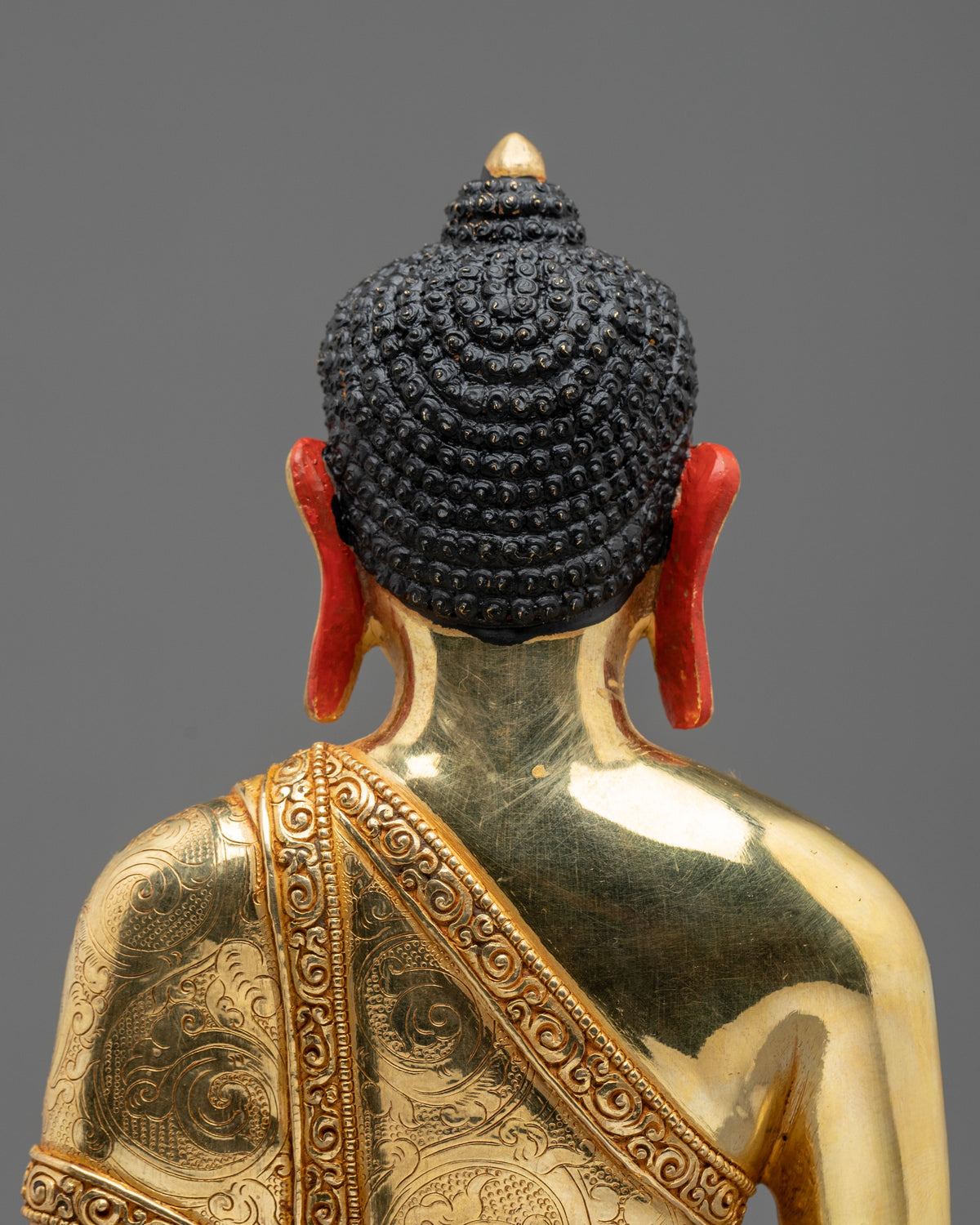 Handmade Amitabha Buddha 24K Gold Coated Sculpture