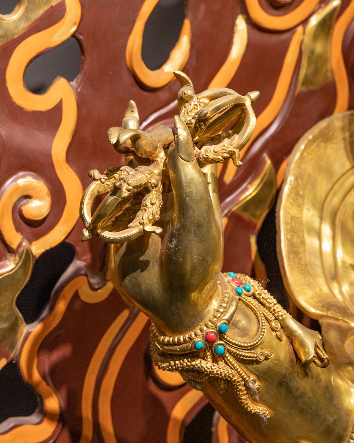 Vajrapani 24K Gold Gilded Sculpture: Guardian of Power