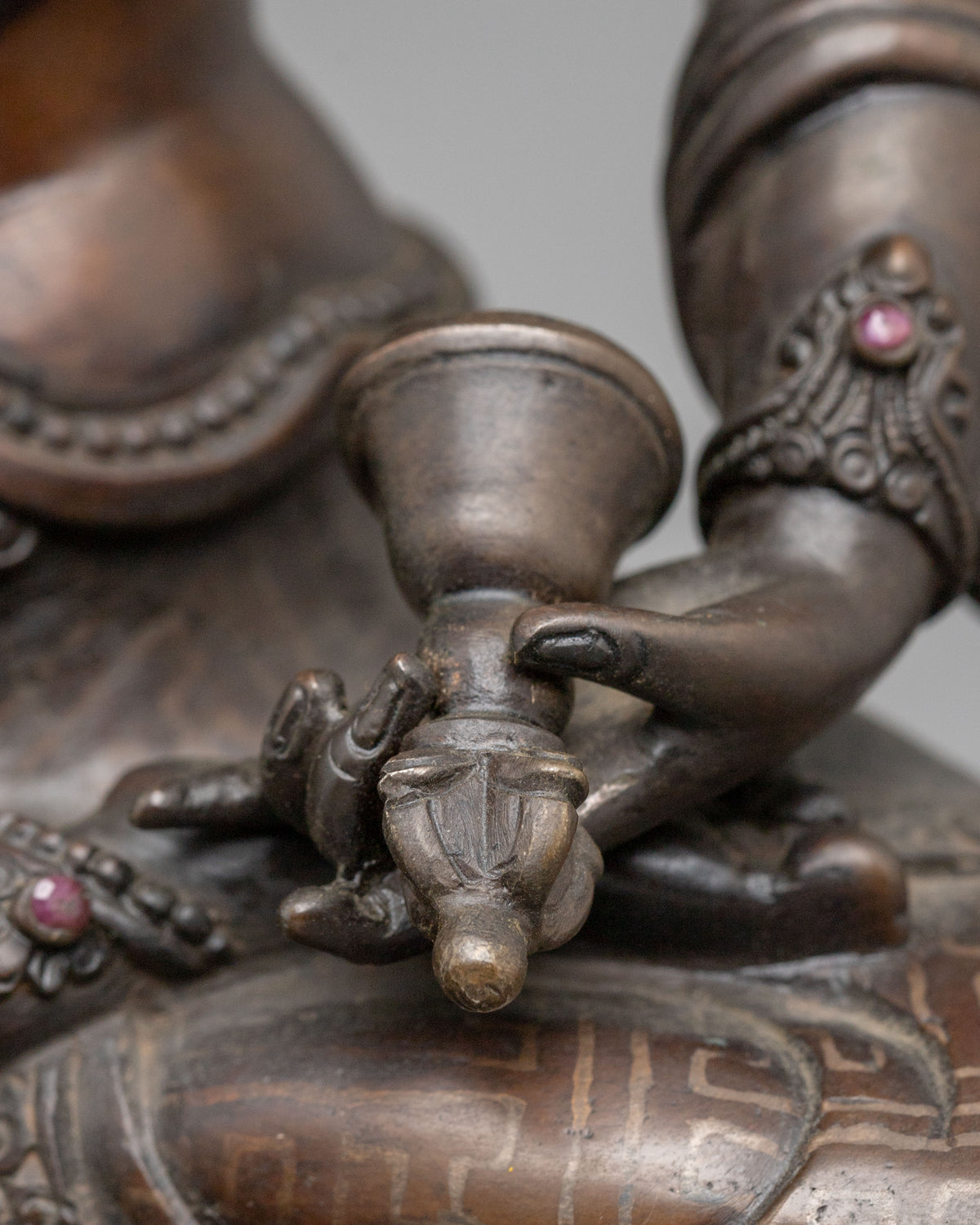 Hand-Carved Vajrasattva Oxidized Statue | Purification Deity
